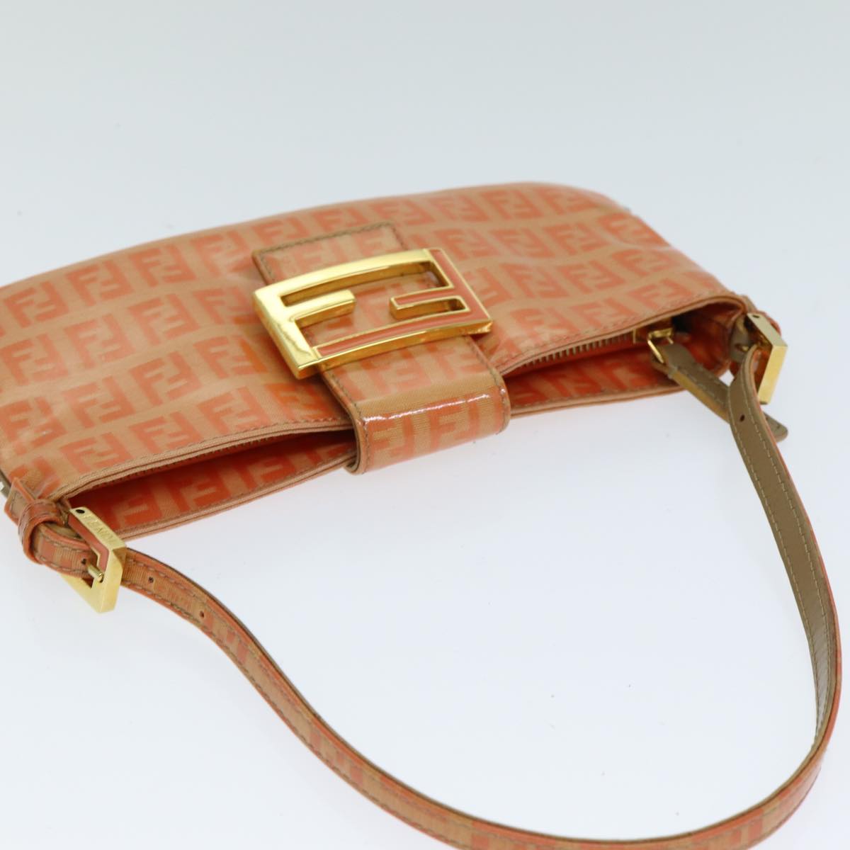 FENDI Mamma Baguette Zucchino Shoulder Bag Enamel Orange yk13461