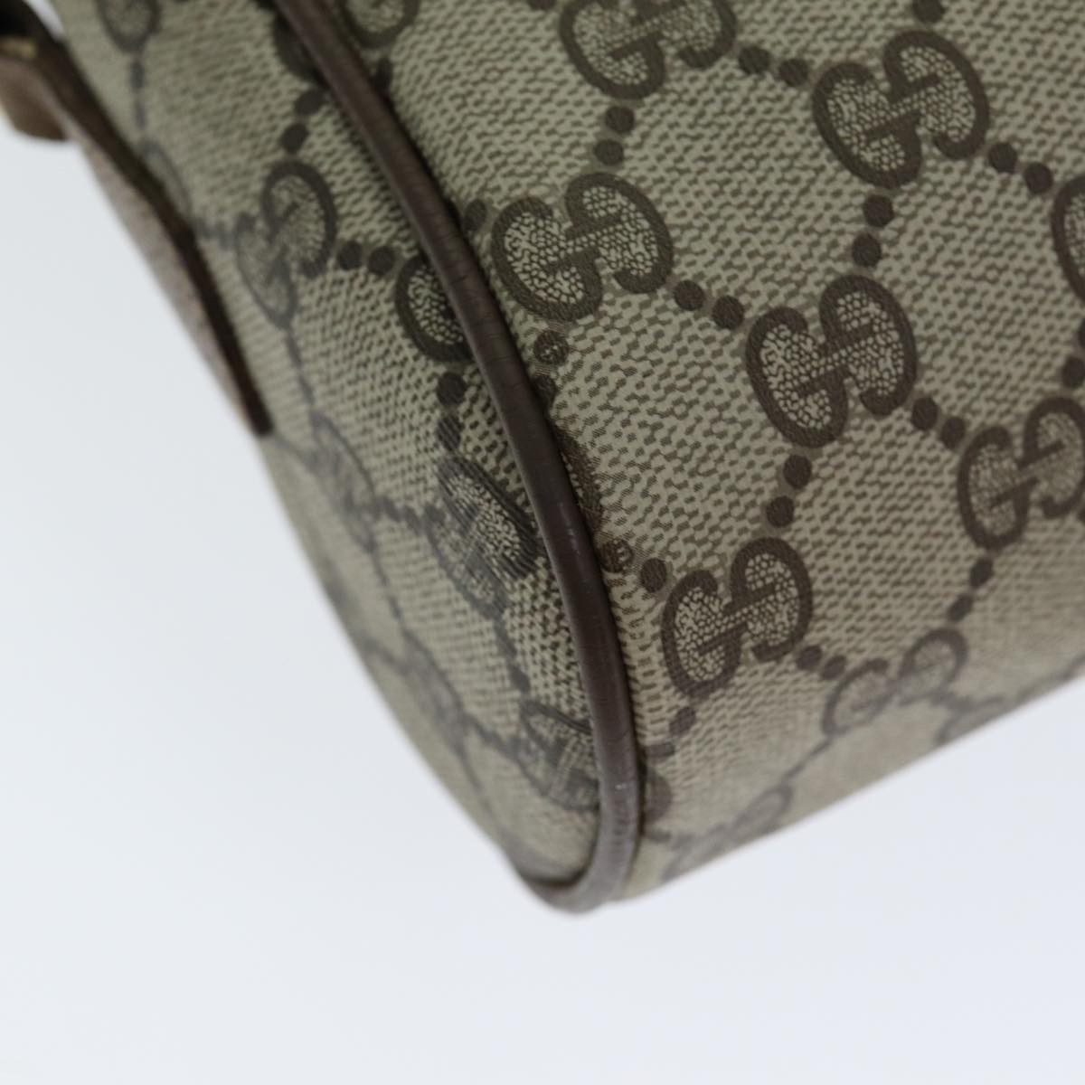 GUCCI GG Canvas Web Sherry Line Shoulder Bag PVC Leather Beige Red yk13472