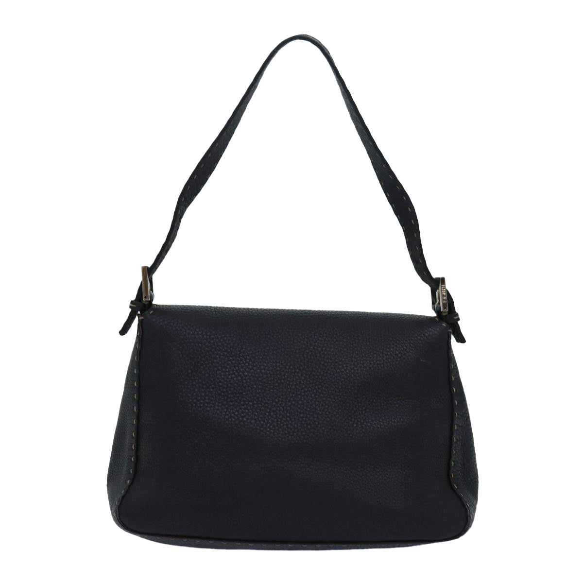 FENDI Celeria Mamma Baguette Shoulder Bag Leather Black yk13492