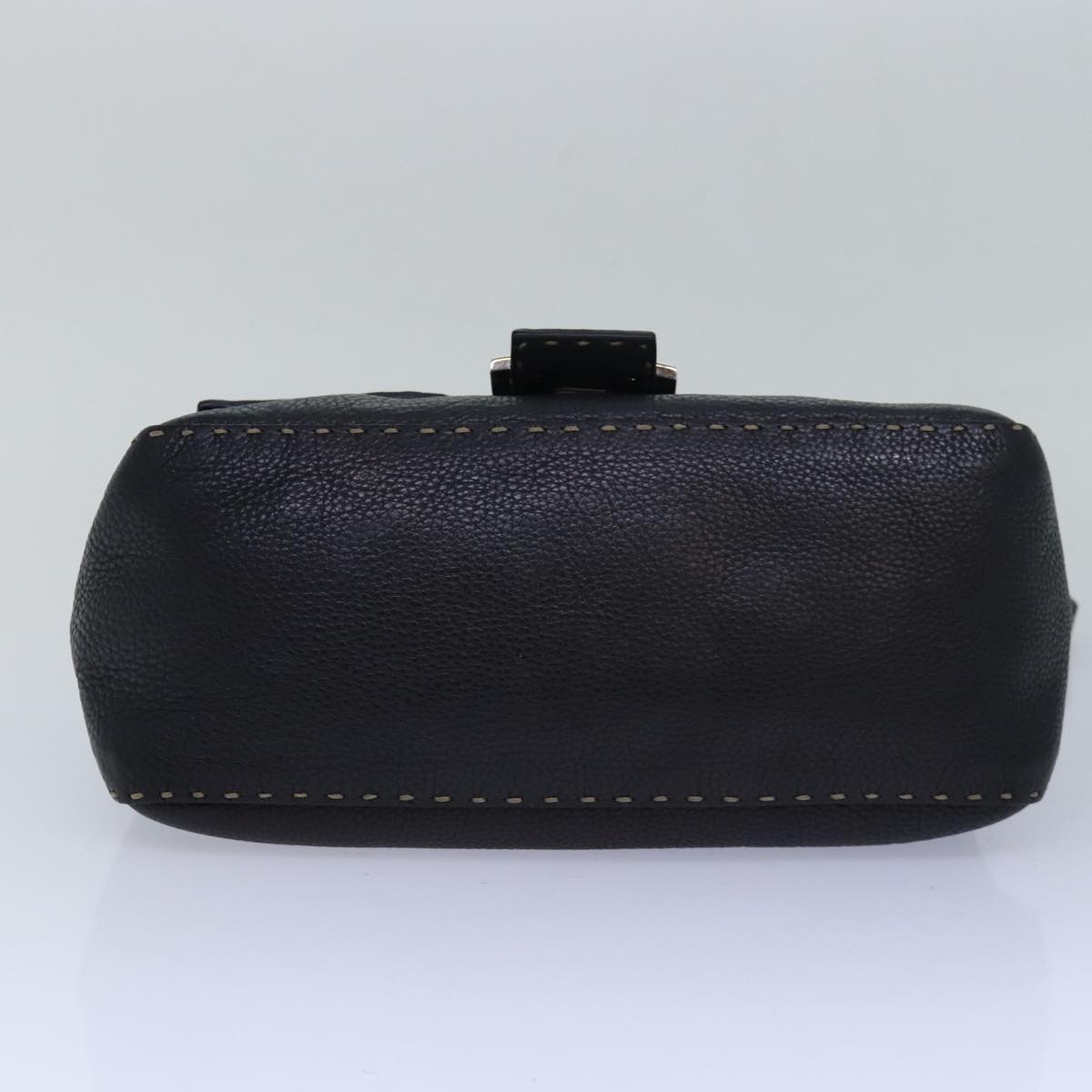 FENDI Celeria Mamma Baguette Shoulder Bag Leather Black yk13492