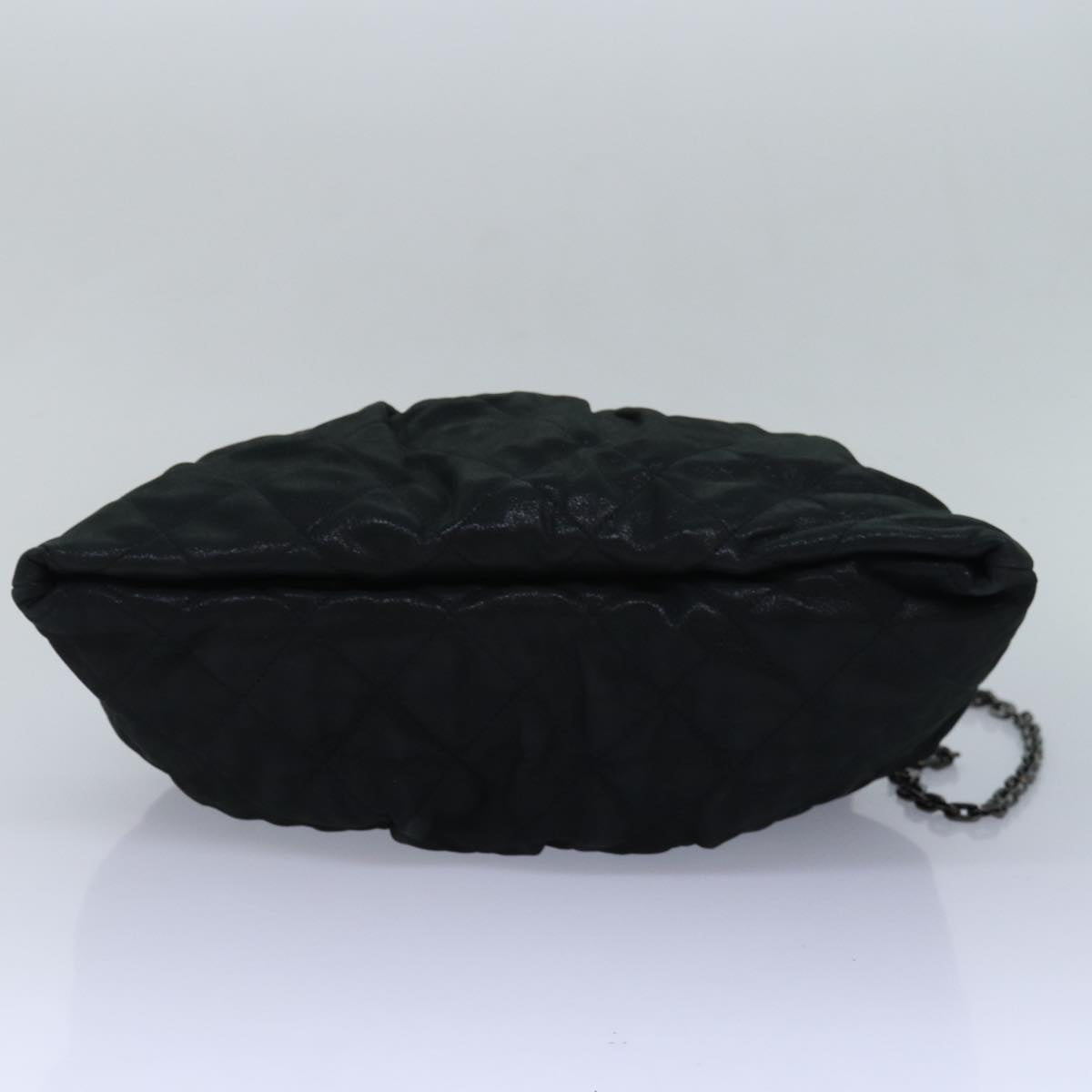 CHANEL Matelasse Chain Gamaguchi Hand Bag Leather 2way Black CC yk13501