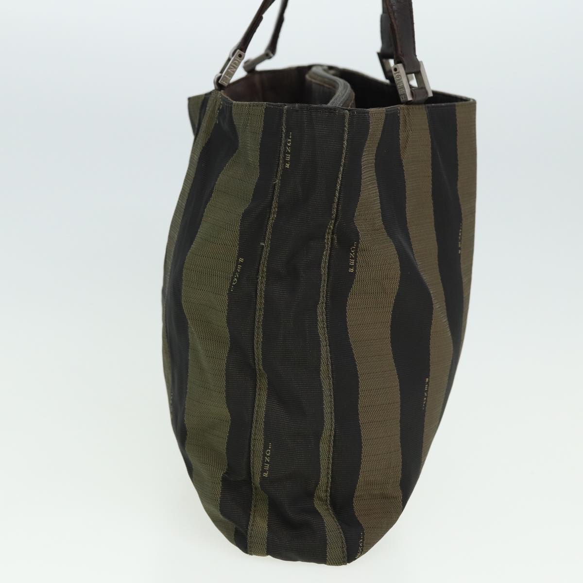FENDI Pecan Canvas Tote Bag Khaki Black yk13559