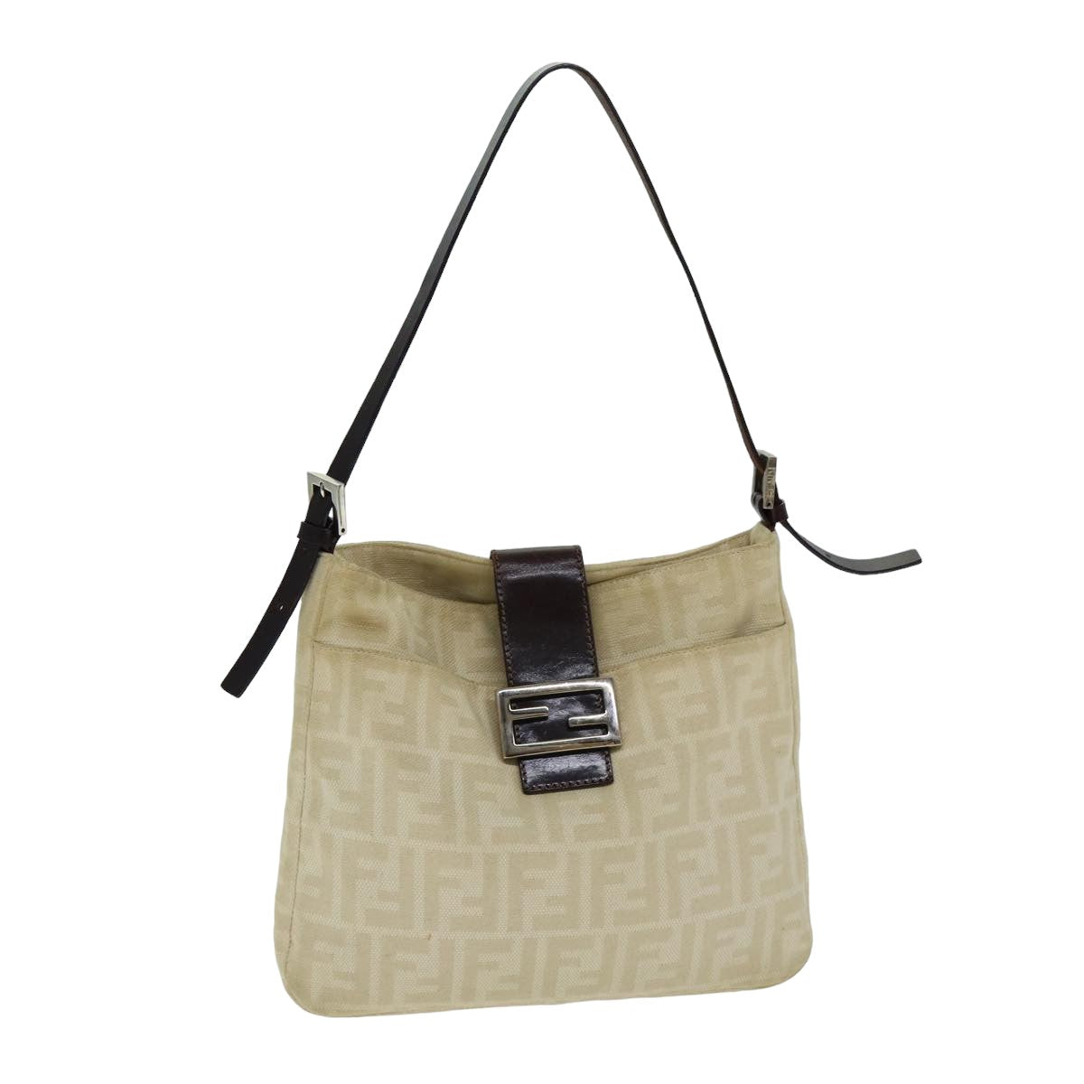 FENDI Zucca Canvas Mamma Baguette Shoulder Bag Beige yk13591