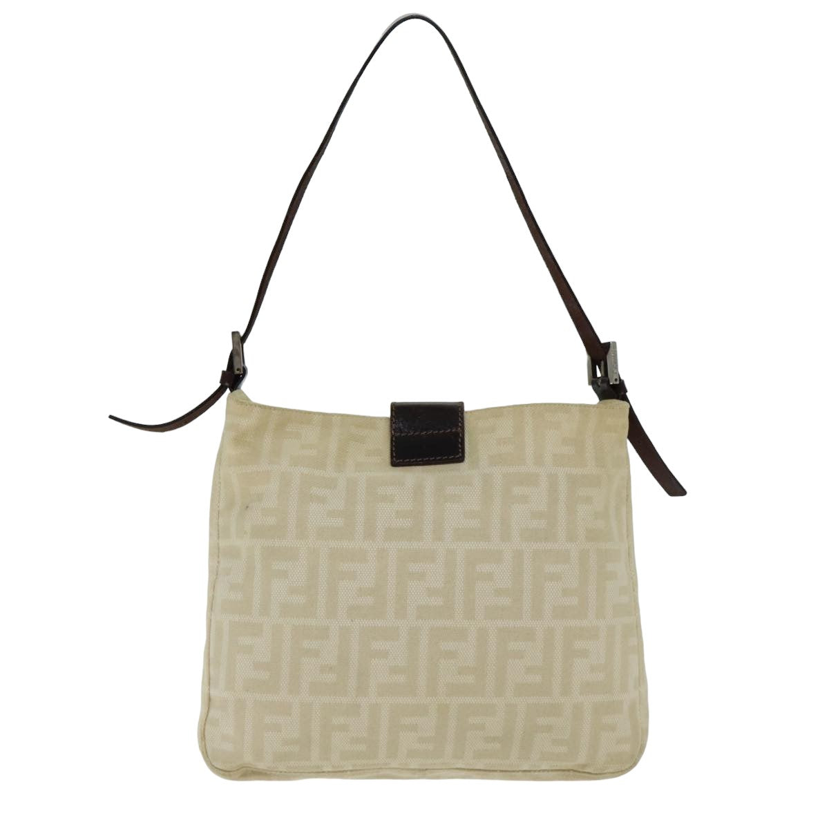 FENDI Zucca Canvas Mamma Baguette Shoulder Bag Beige yk13591