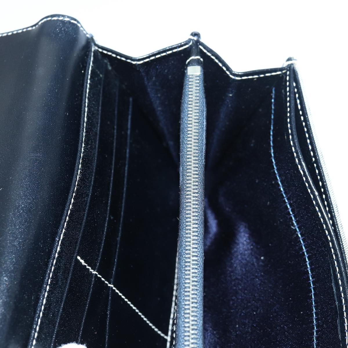 FENDI Zucchino Canvas Long Wallet Navy yk13654