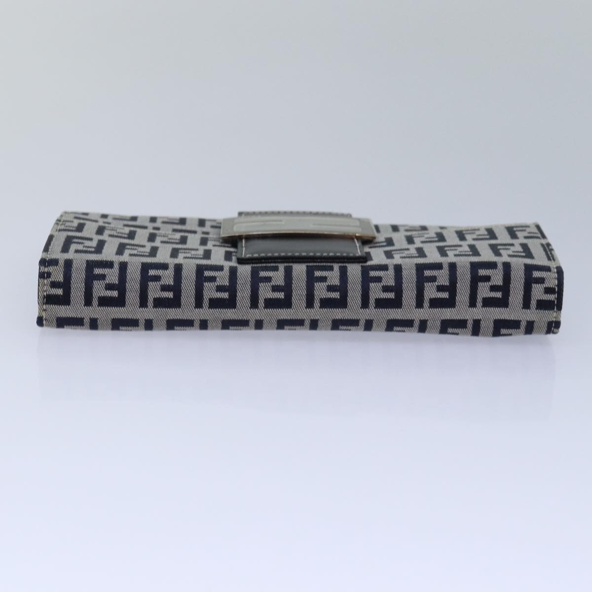 FENDI Zucchino Canvas Long Wallet Navy yk13654