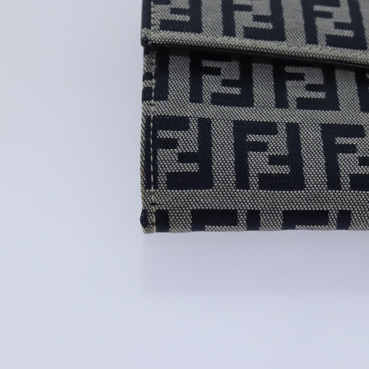 FENDI Zucchino Canvas Long Wallet Navy yk13654