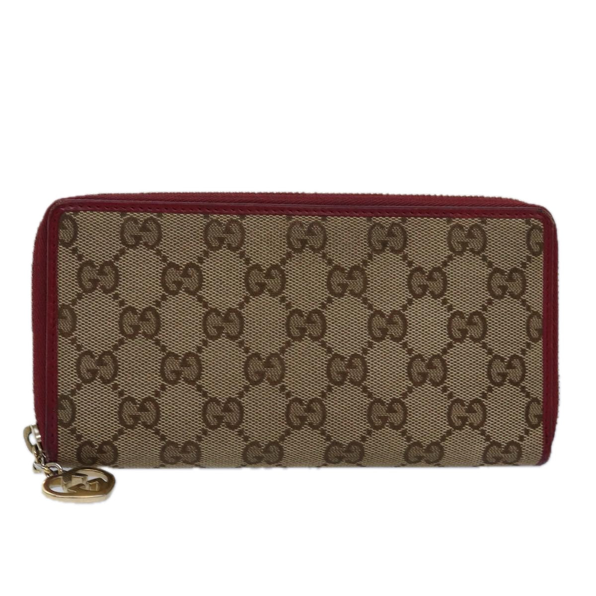 GUCCI GG Canvas Lovely Long Wallet Beige Beige yk13659