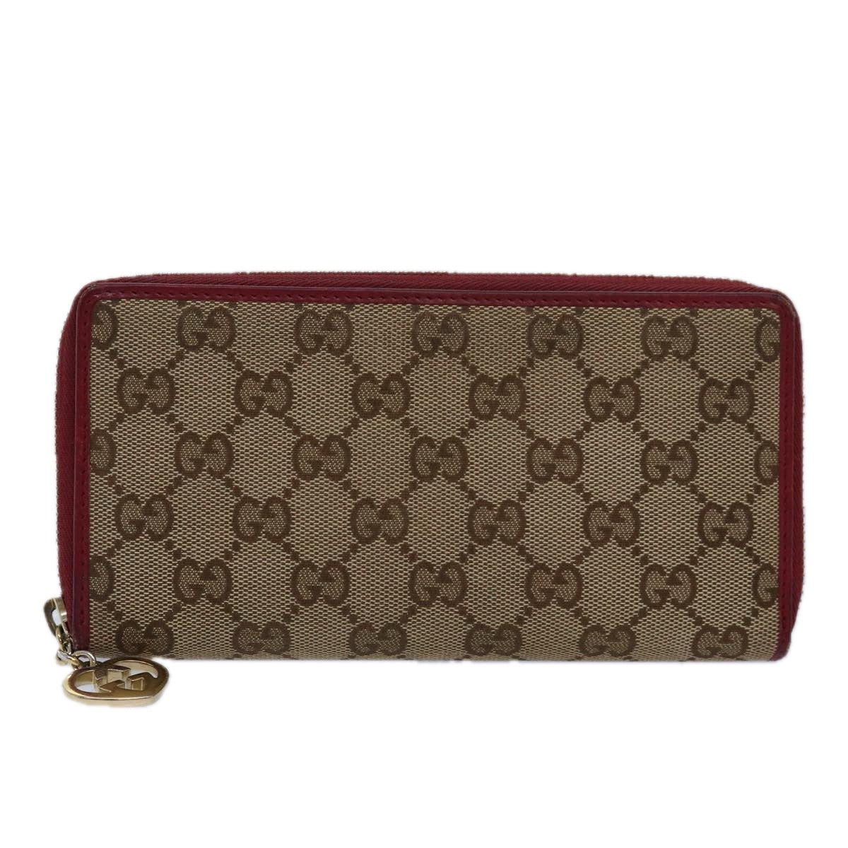 GUCCI GG Canvas Lovely Long Wallet Beige Beige yk13659