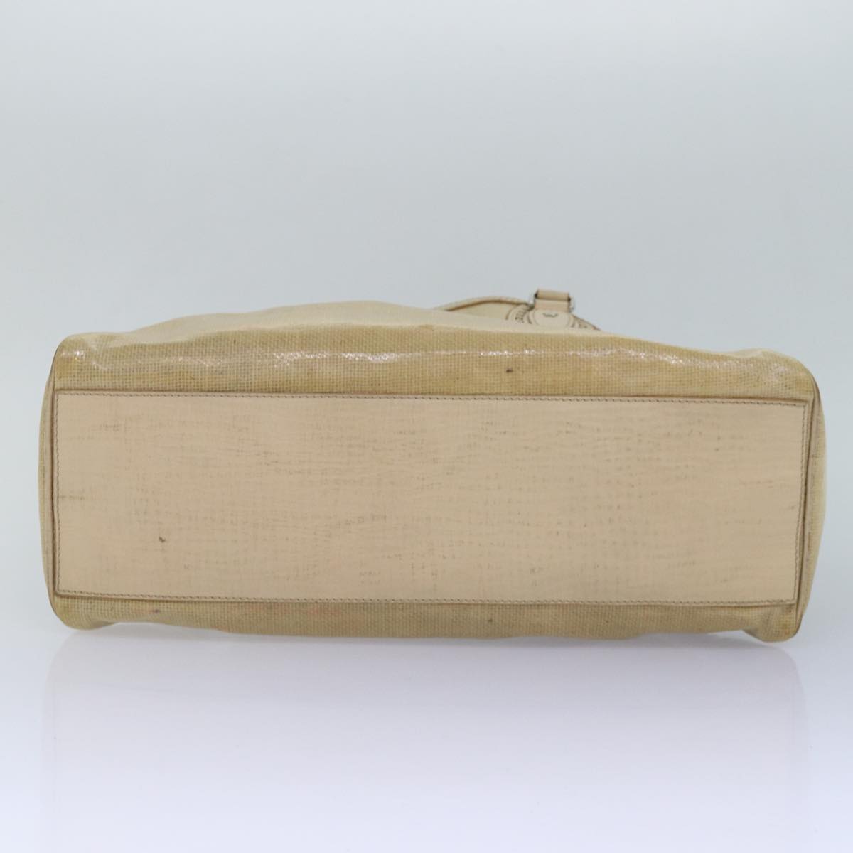 FENDI Hand Bag Vinyl Beige yk13660