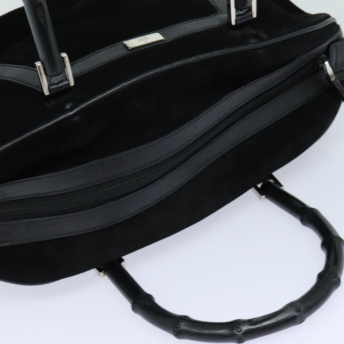 GUCCI Bamboo Hand Bag Suede Black 002 1084 200047 yk13665
