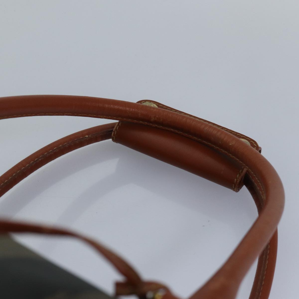 FENDI Pecan Canvas Boston Bag Brown Black yk13671
