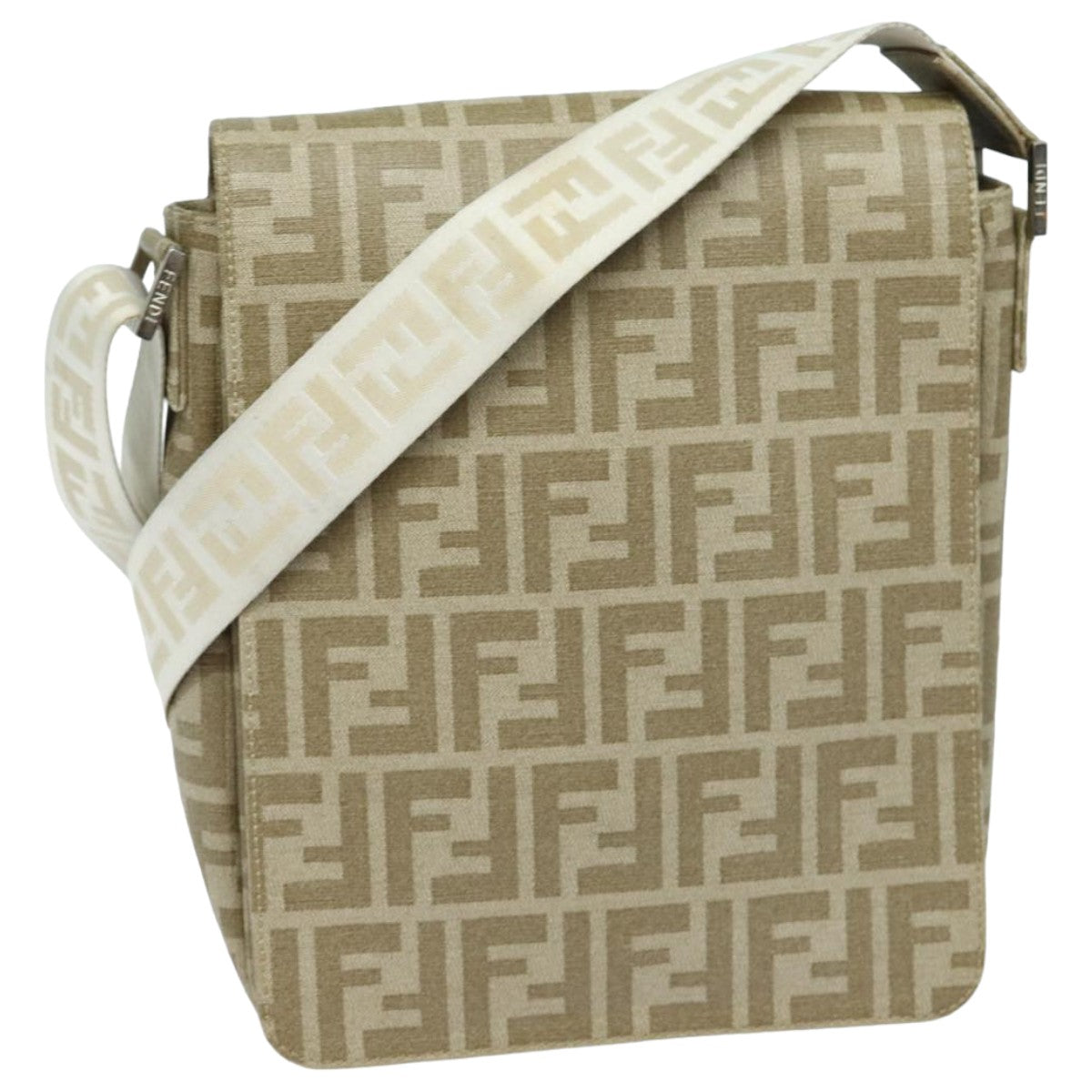 FENDI Zucca Canvas Shoulder Bag Beige yk13683