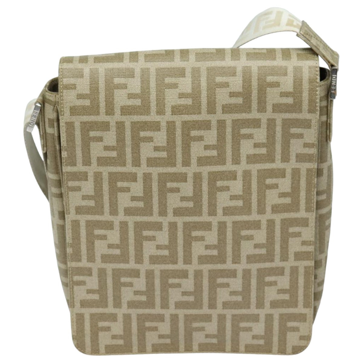 FENDI Zucca Canvas Shoulder Bag Beige yk13683