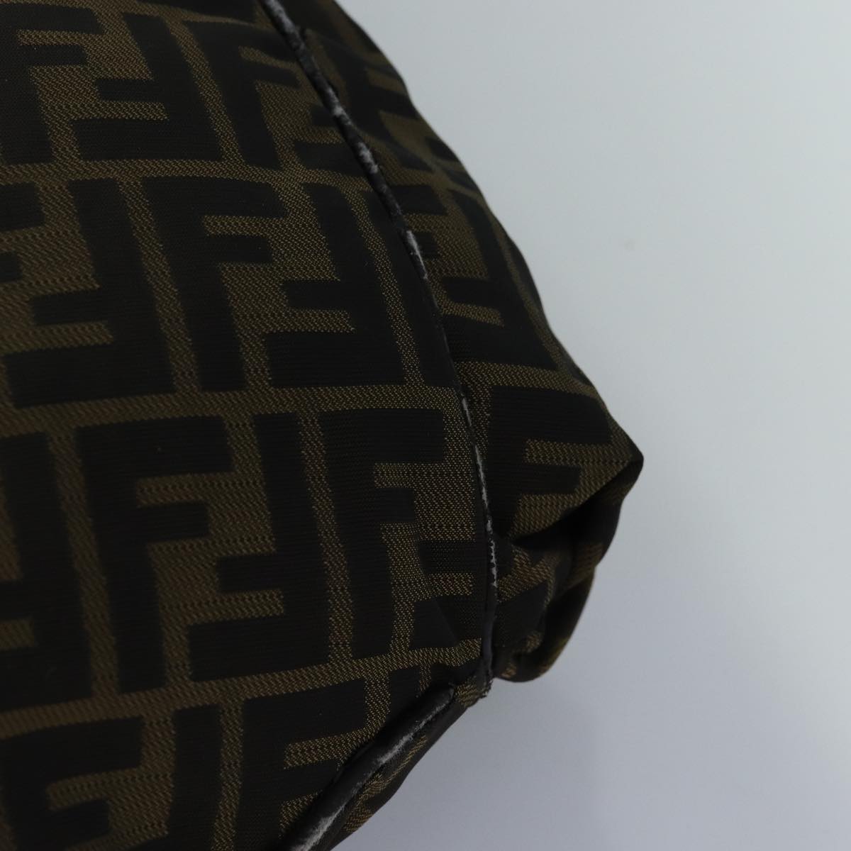 FENDI Zucca Canvas Shoulder Bag Brown Black yk13700