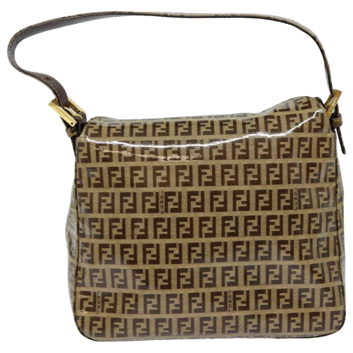 FENDI Zucchino Canvas Mamma Baguette Shoulder Bag Beige yk13733