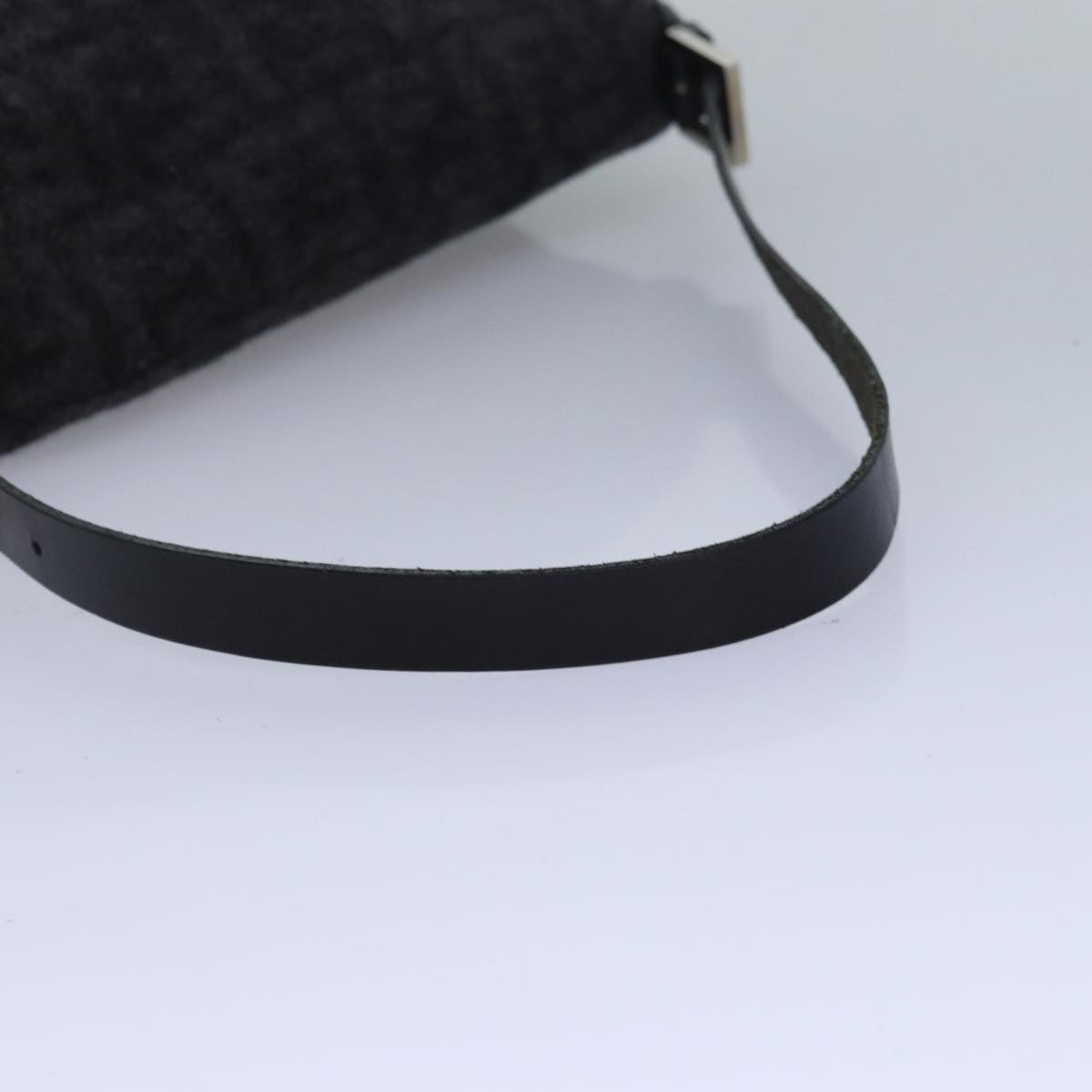 FENDI Zucca Canvas Mamma Baguette Shoulder Bag Wool Black yk13747