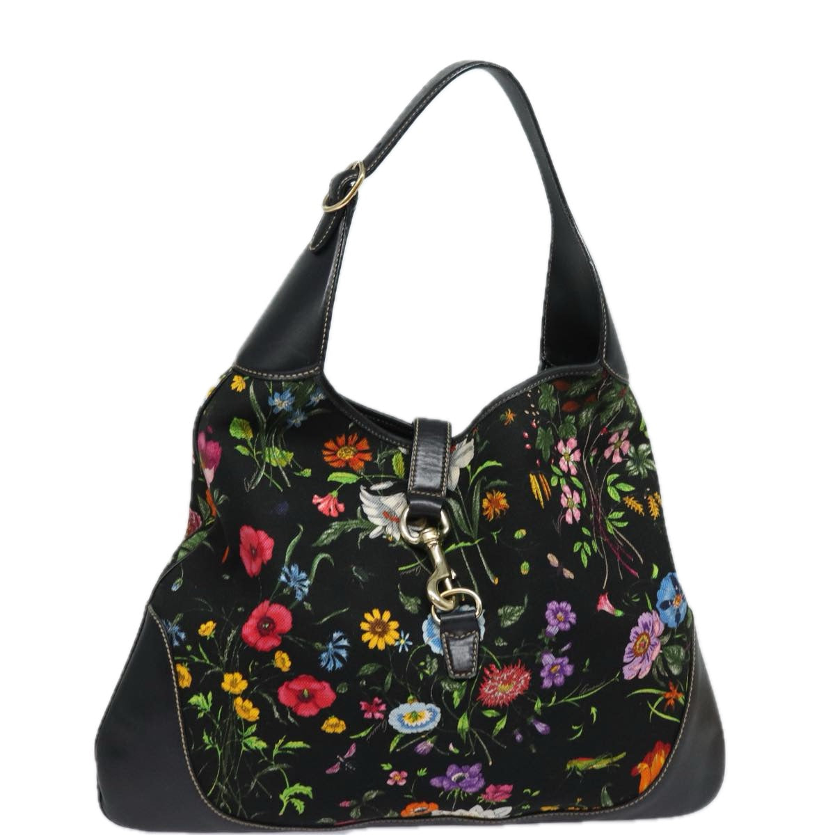 GUCCI Flora Jackie Shoulder Bag Canvas Multicolor 153693 yk13815