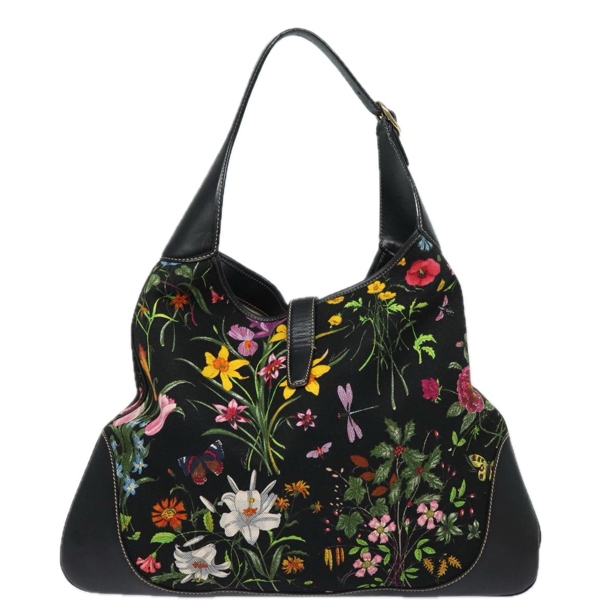 GUCCI Flora Jackie Shoulder Bag Canvas Multicolor 153693 yk13815