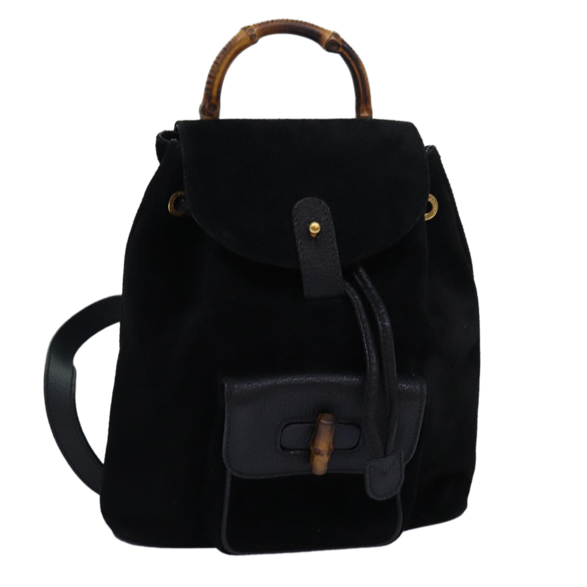 GUCCI Bamboo Backpack Suede Black 003 1956 0030 yk13819