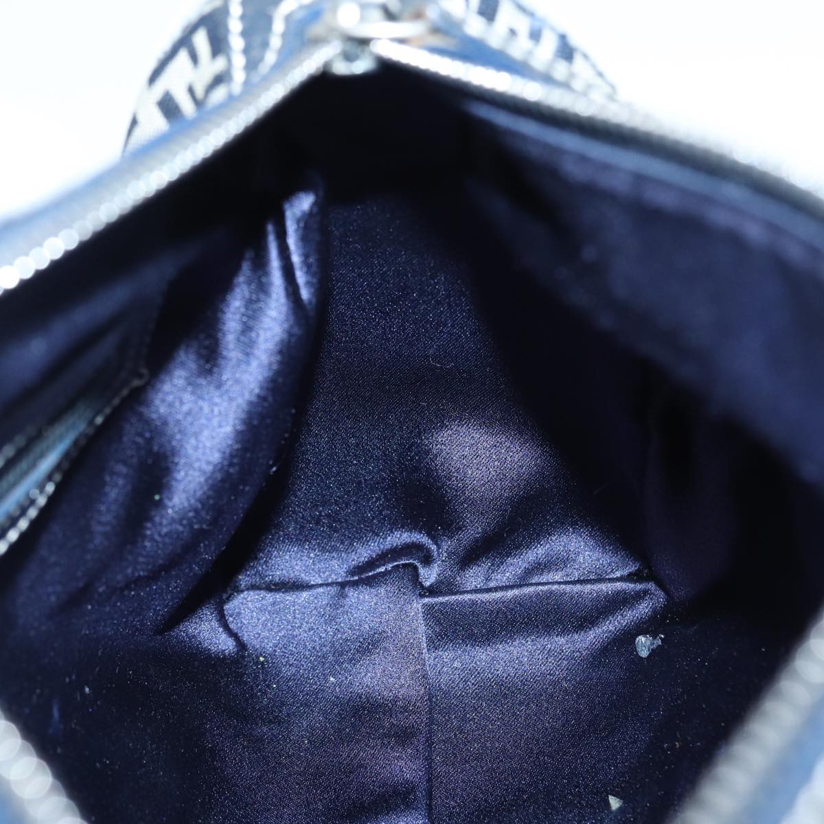 FENDI Zucchino Canvas Hand Bag Navy yk13837
