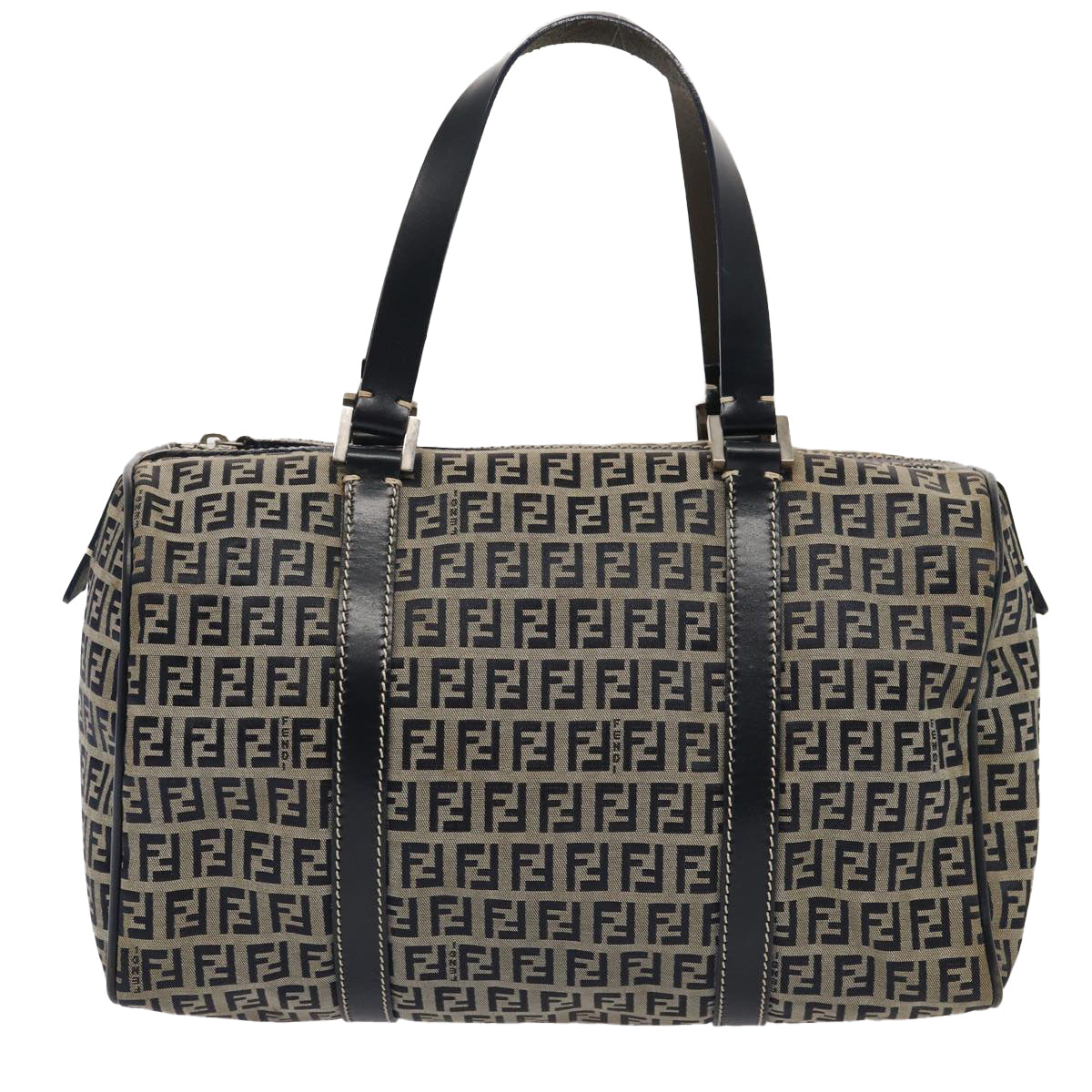 FENDI Zucchino Canvas Hand Bag Navy yk13932