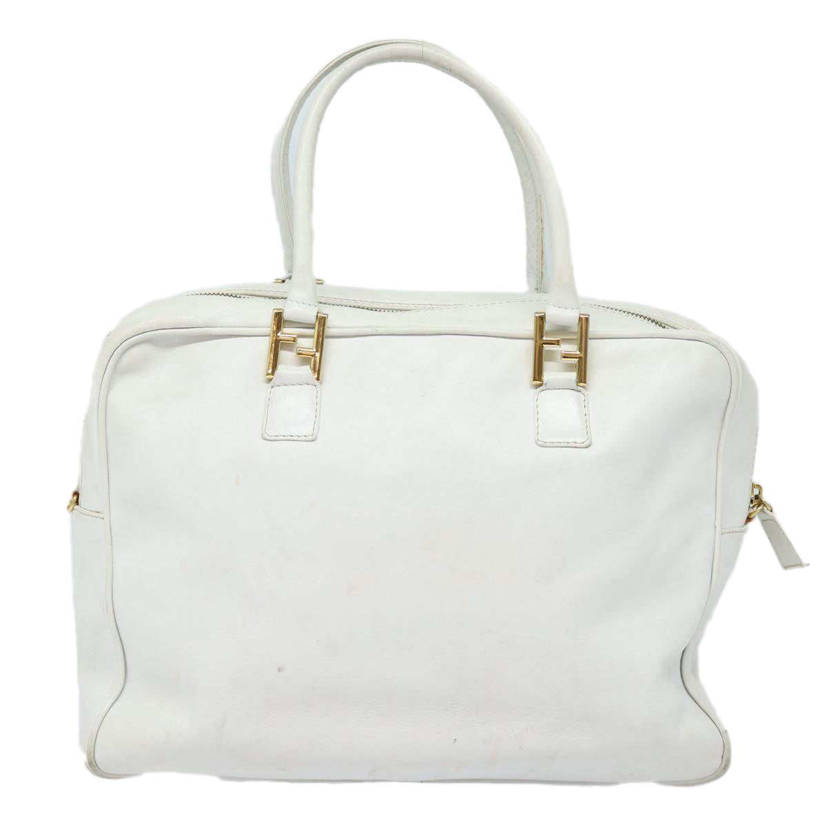 FENDI Hand Bag Leather 2way White yk13942