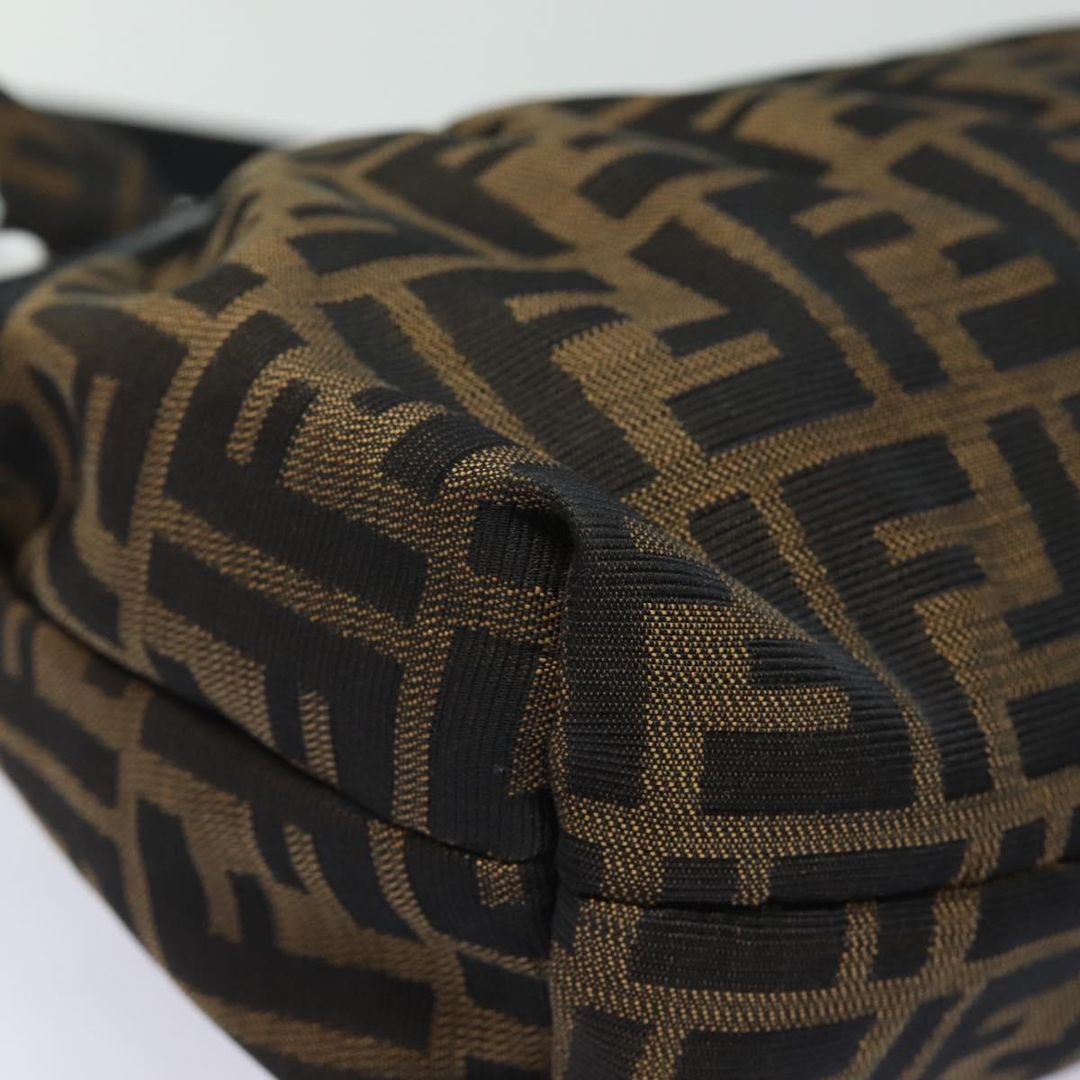 FENDI Zucca Canvas Shoulder Bag Brown Black yk13964