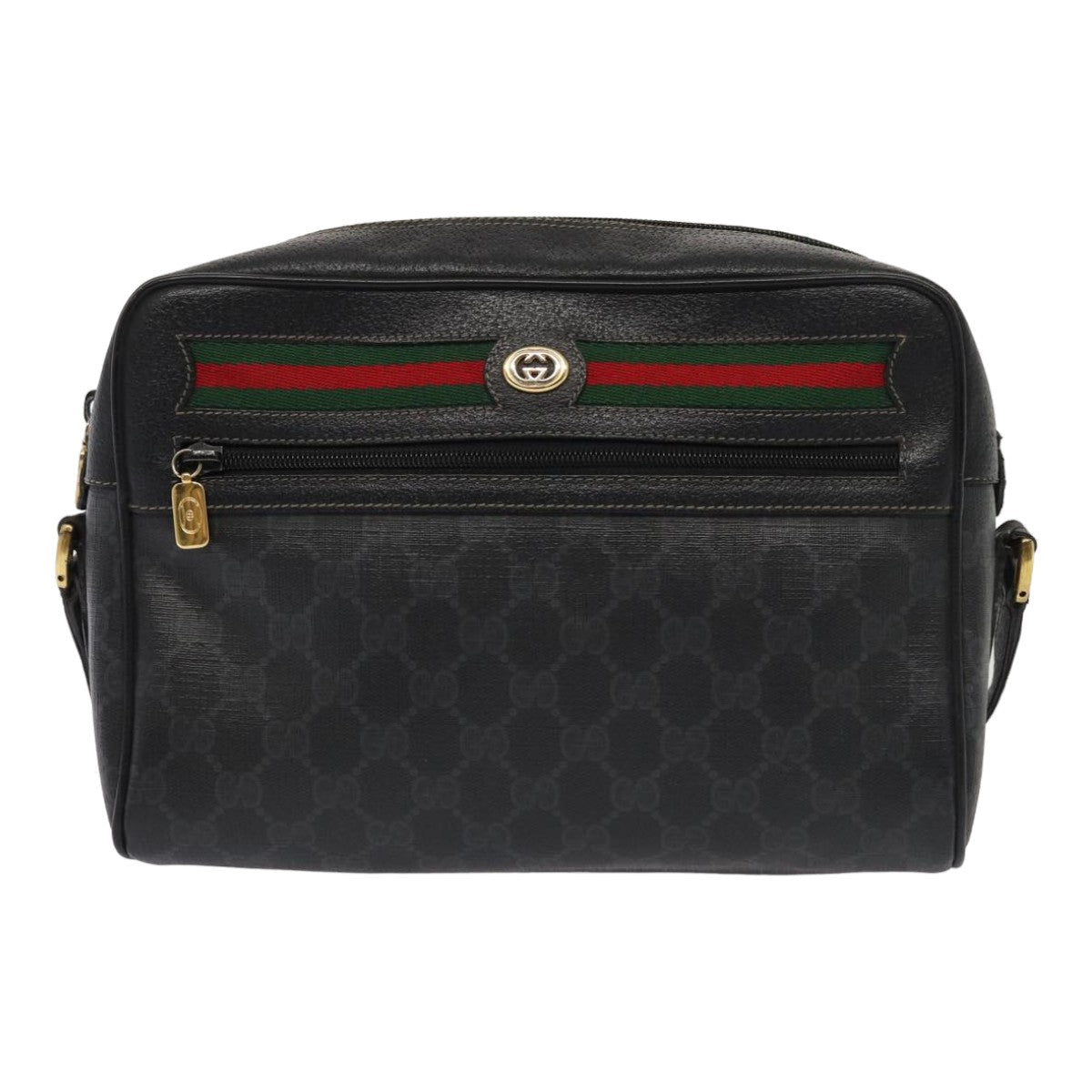 GUCCI GG Canvas Web Sherry Line Bag Black Red Green 98 02 088 yk13996