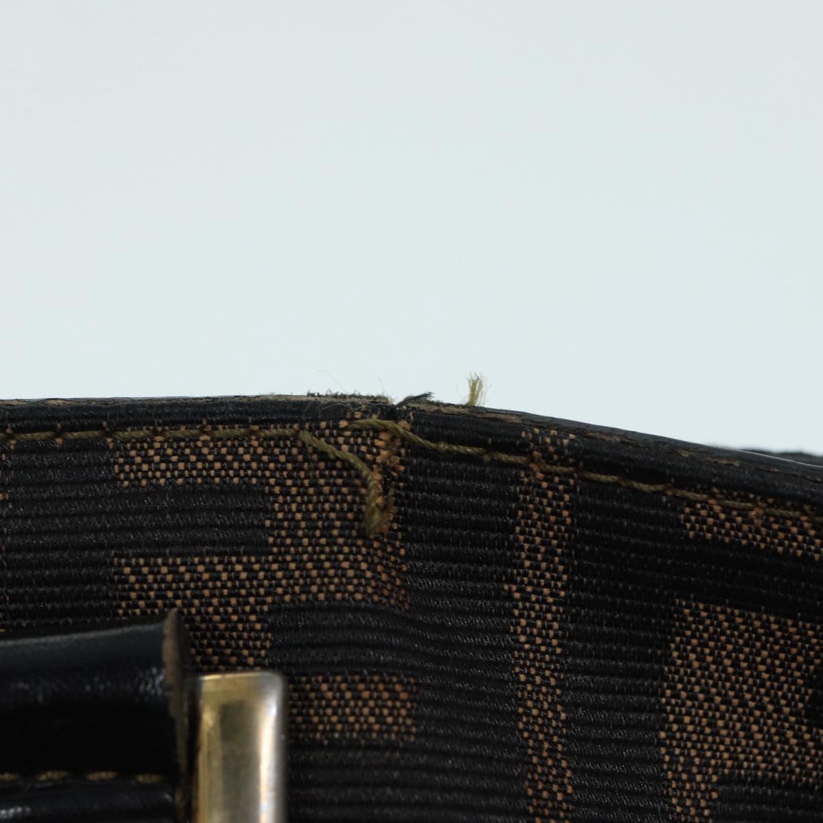 FENDI Zucca Canvas Hand Bag Brown Black yk14115