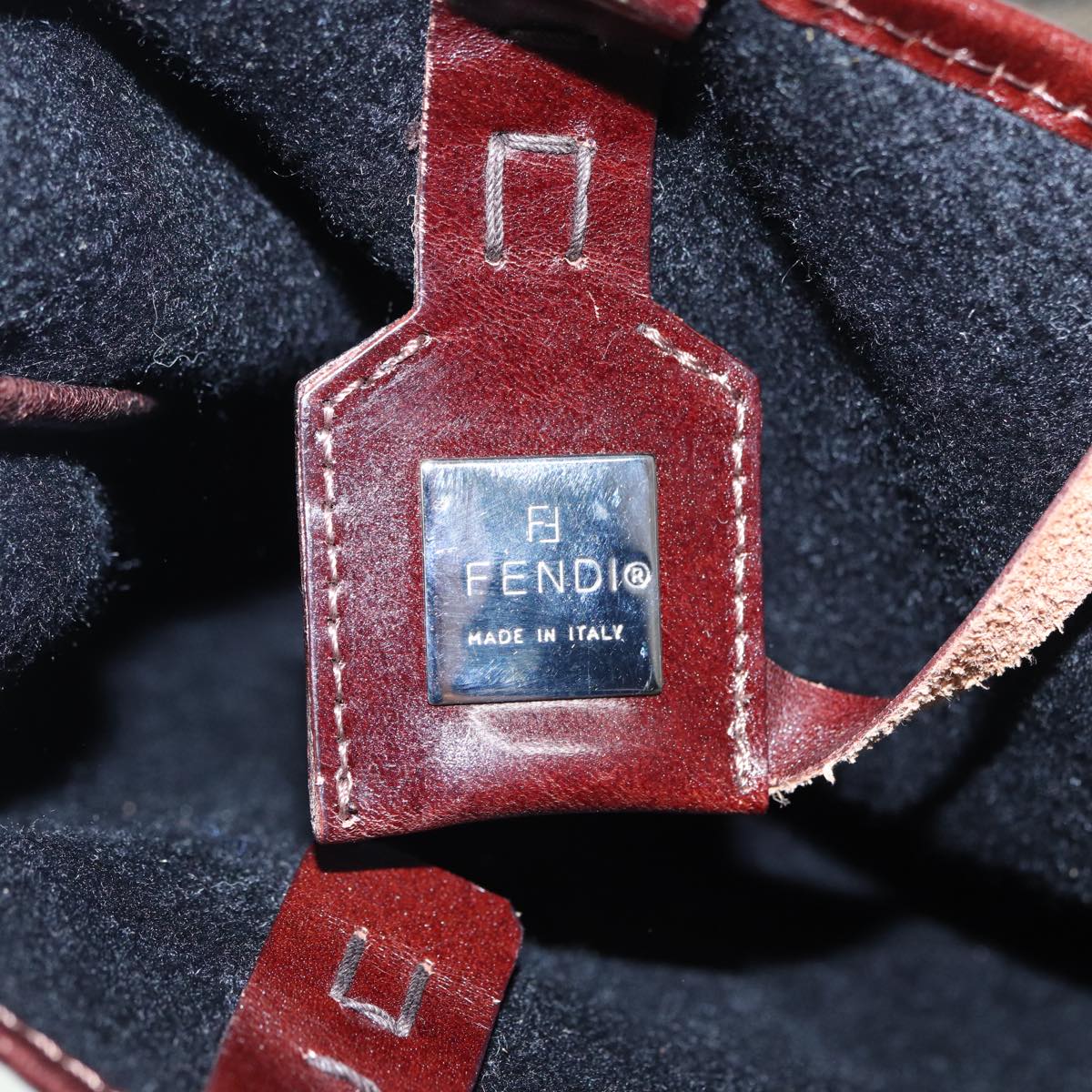 FENDI Zucca Canvas Tote Bag Wool Brown Black Silver yk14162