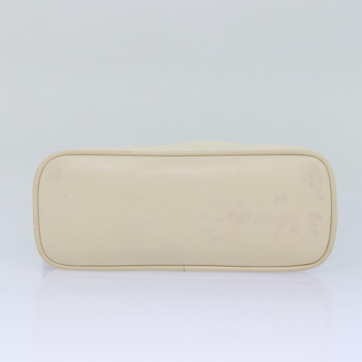 GUCCI Bamboo Hand Bag Leather 2way Cream Gold yk14170