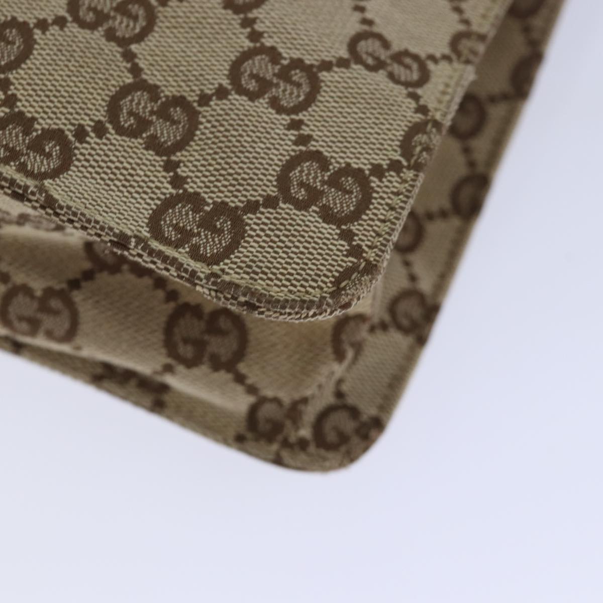 GUCCI GG Canvas Shoulder Bag Beige Gold 120841 yk14171