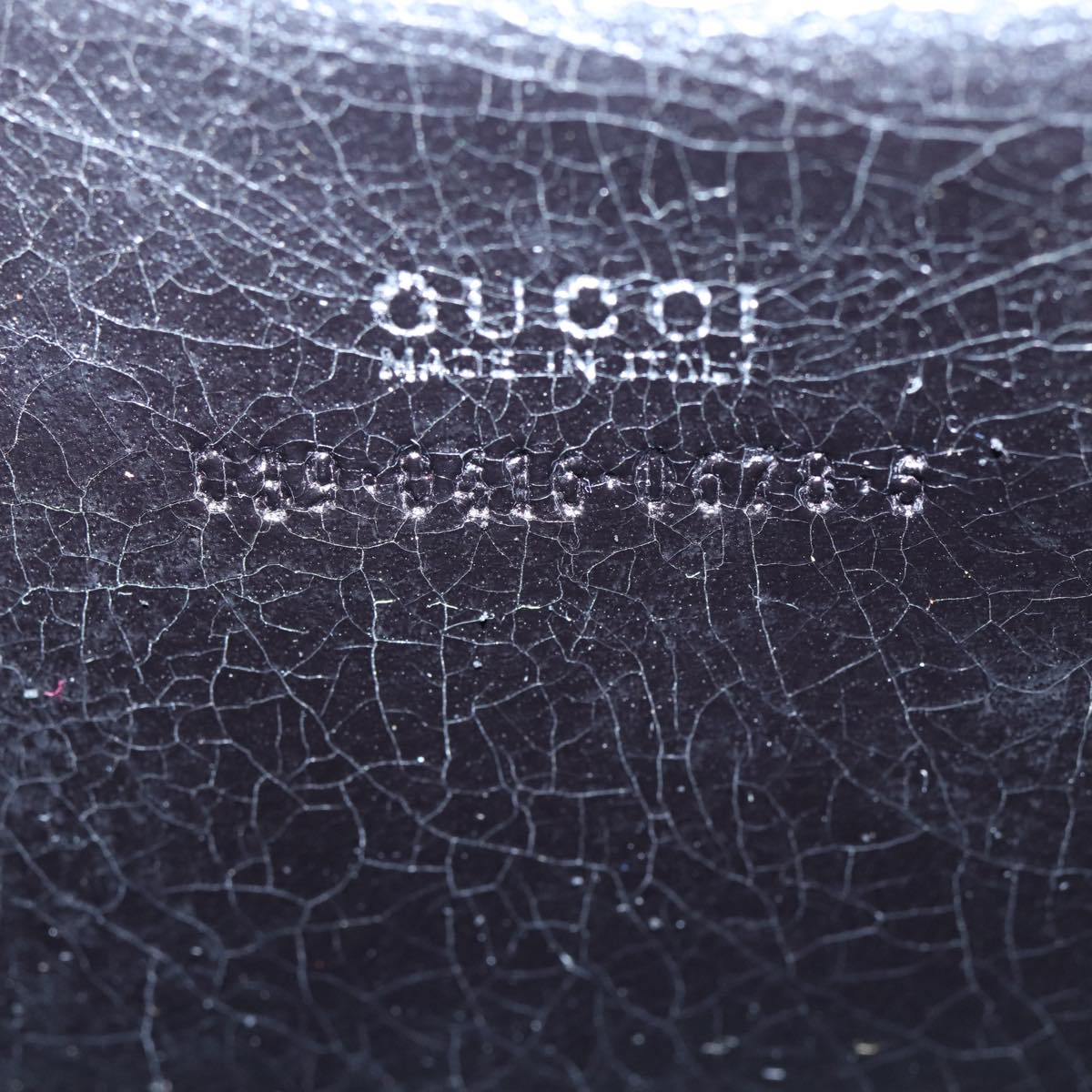 GUCCI Bamboo Vanity Hand Bag Patent Black Silver yk14261