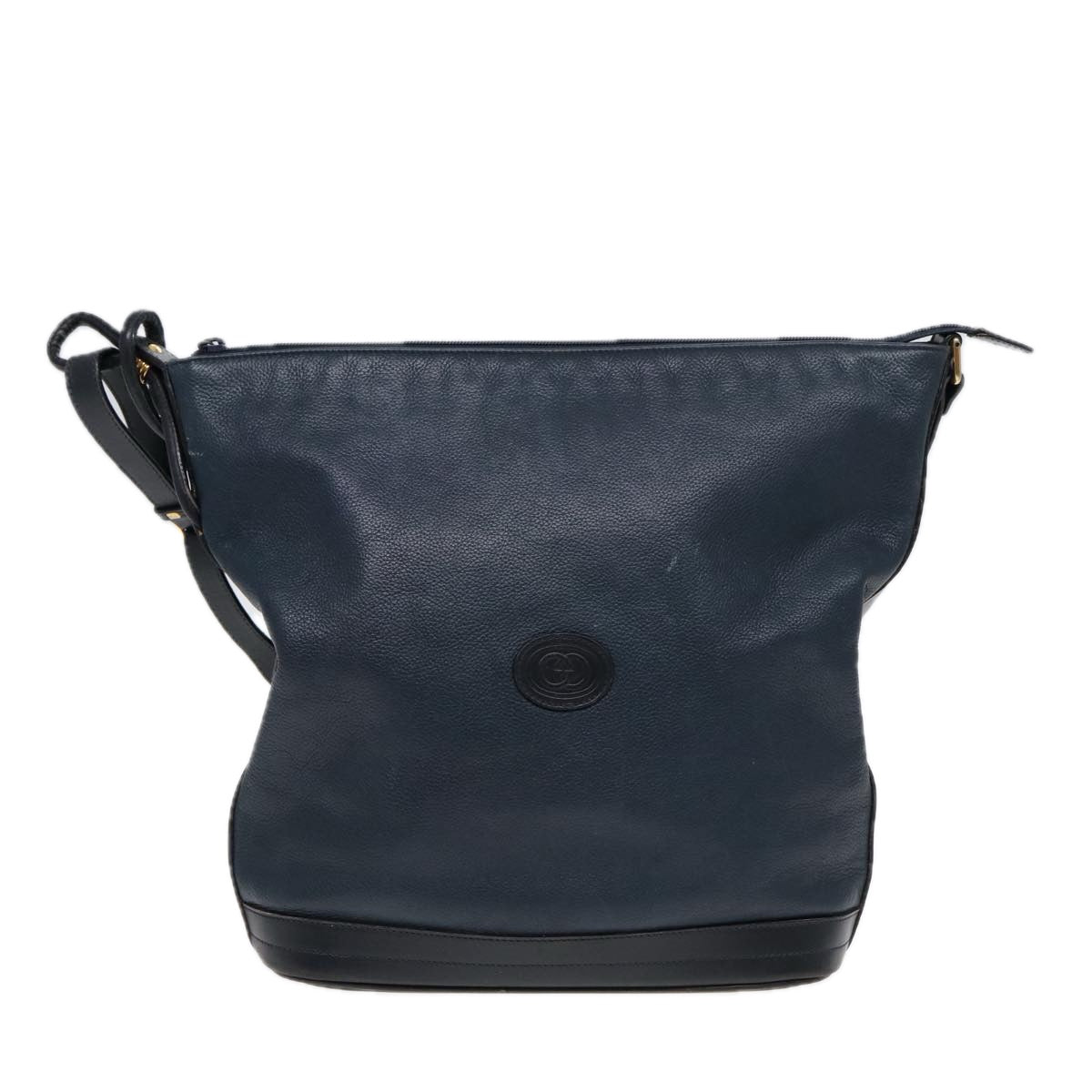 GUCCI Shoulder Bag Leather Navy Gold 001 090 0729 yk14384