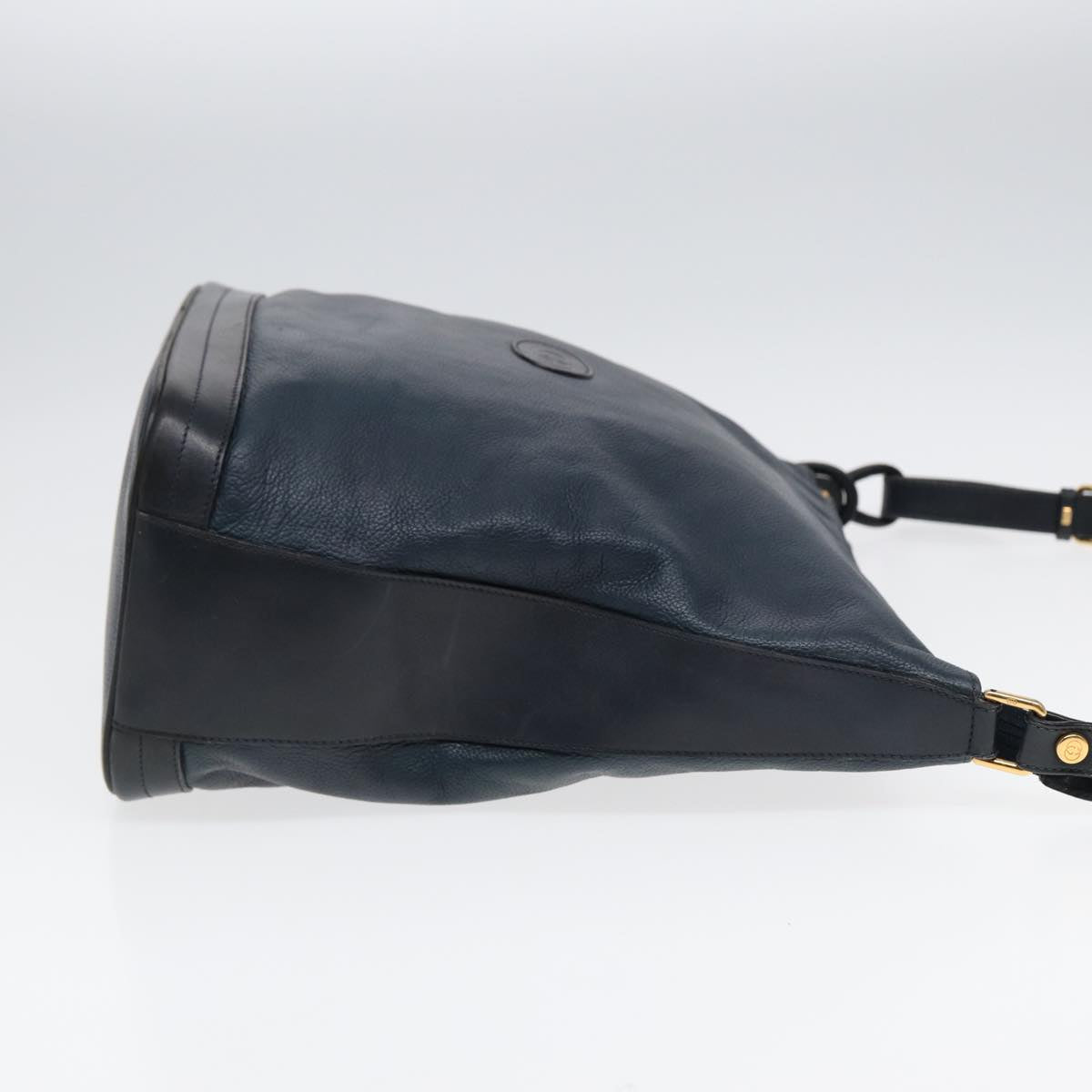 GUCCI Shoulder Bag Leather Navy Gold 001 090 0729 yk14384