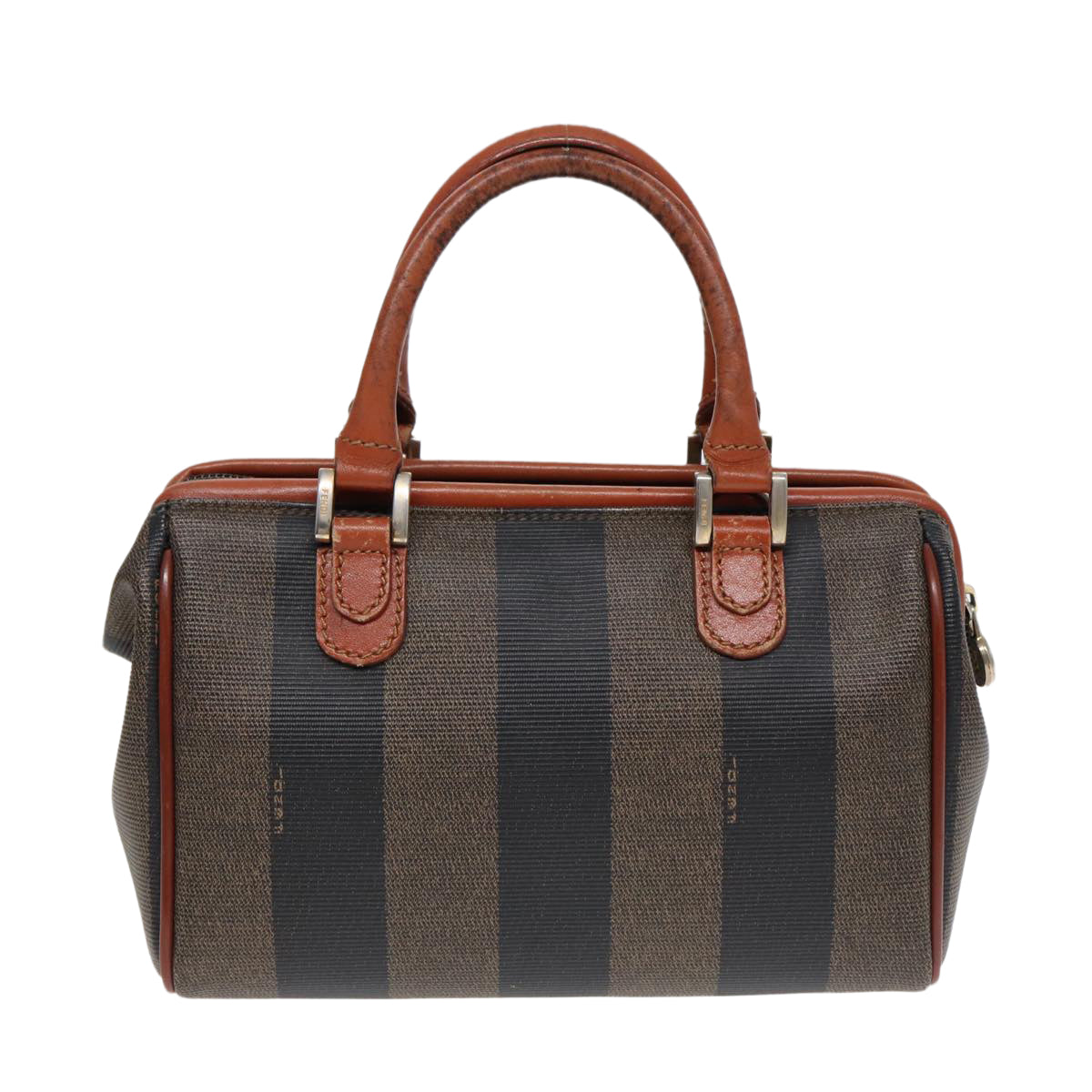 FENDI Pecan Canvas Mini Hand Bag Brown Black gold yk14400