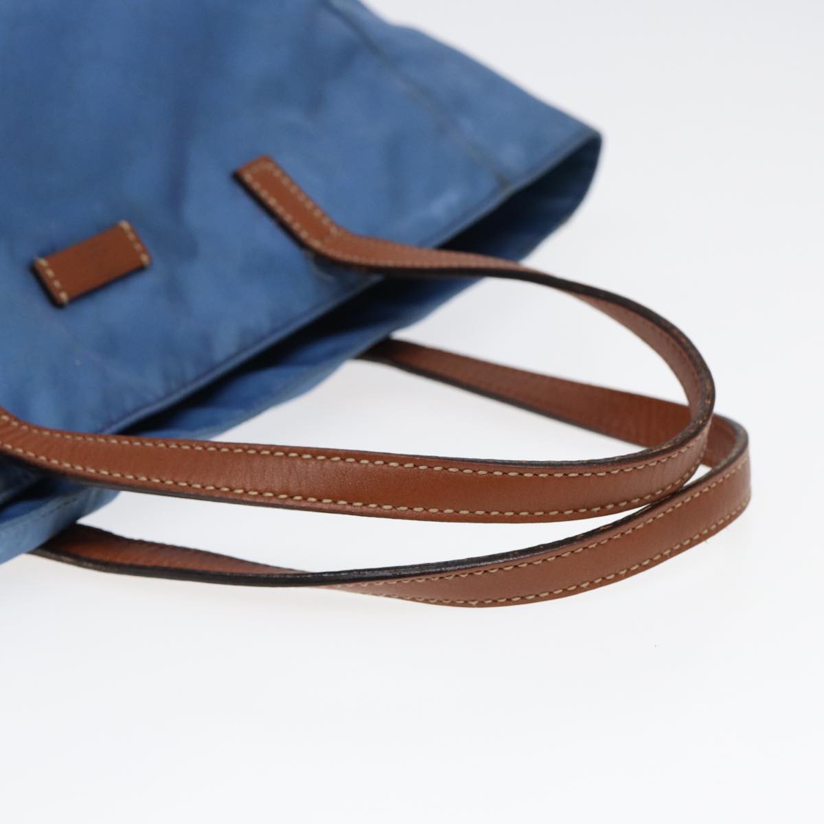 GUCCI GG Canvas Tote Bag Nylon Blue Brown Silver 282439 yk14432