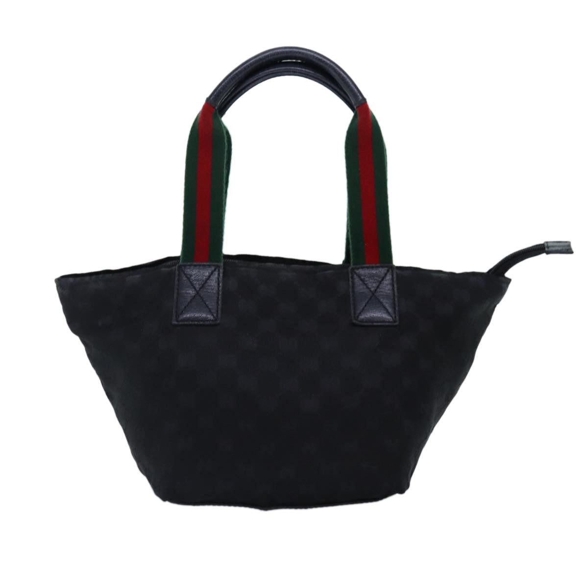 GUCCI GG Canvas Web Sherry Line Tote Bag Black Silver Red 131228 yk14541