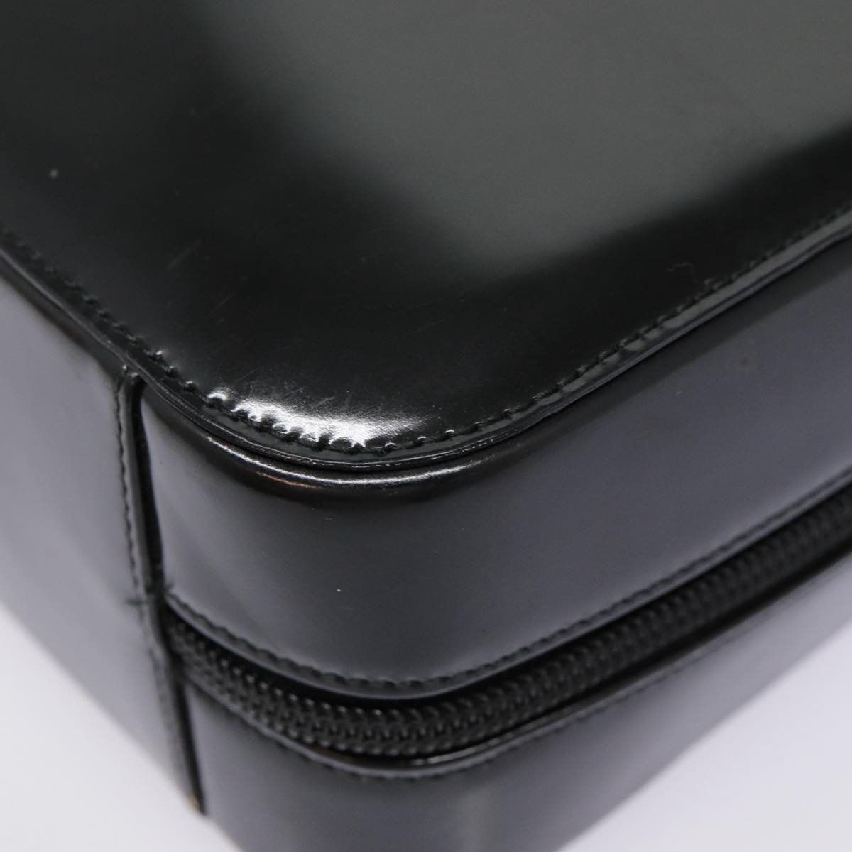 GUCCI Shoulder Bag Patent leather Black Silver yk14586