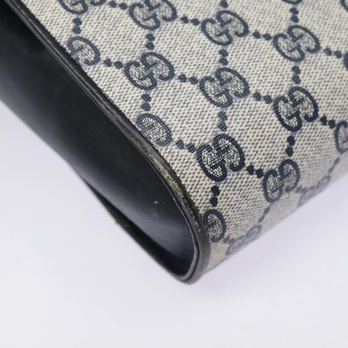 GUCCI GG Supreme Shoulder Bag PVC Navy Gold yk14604