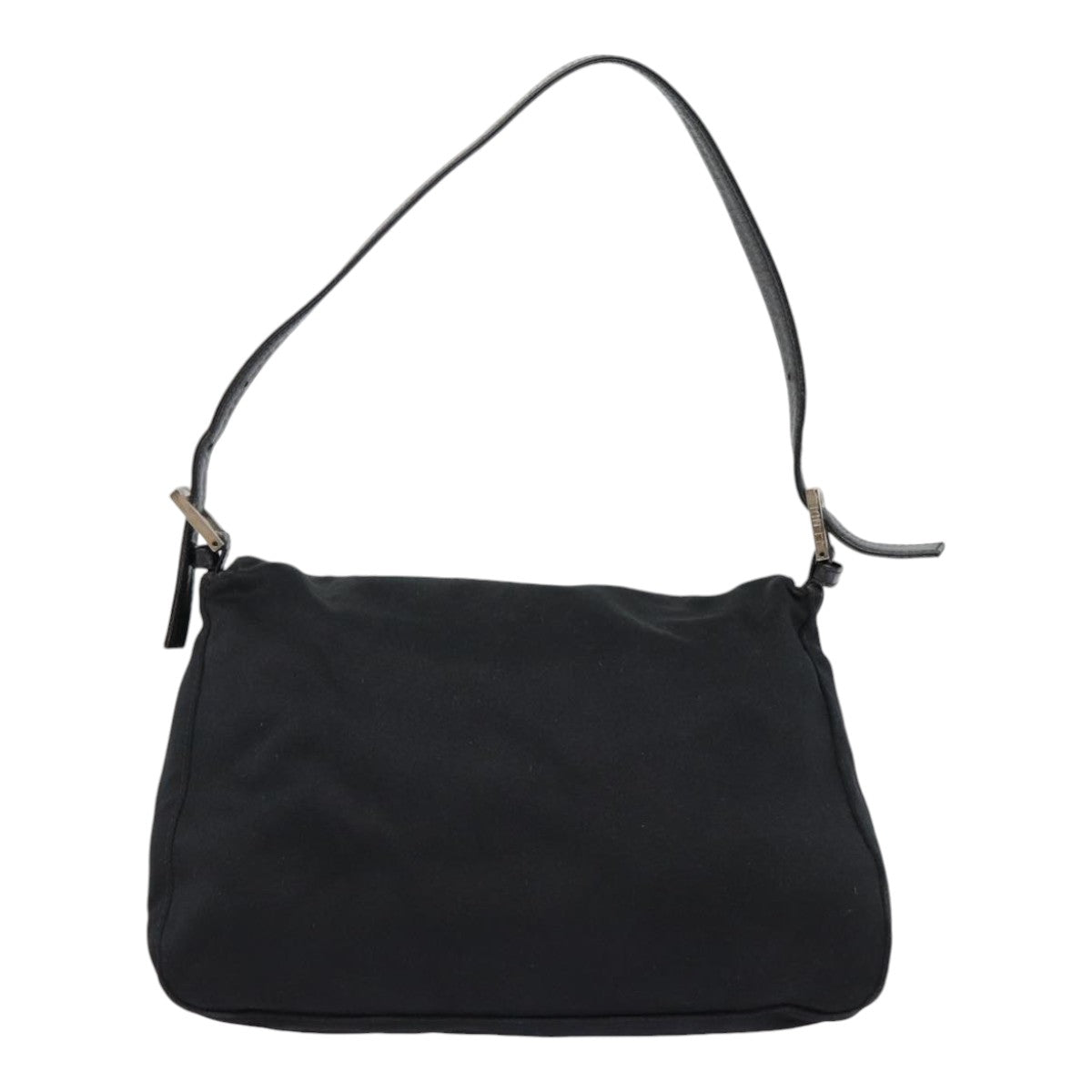 FENDI Mamma Baguette Shoulder Bag Nylon Black Silver yk14611