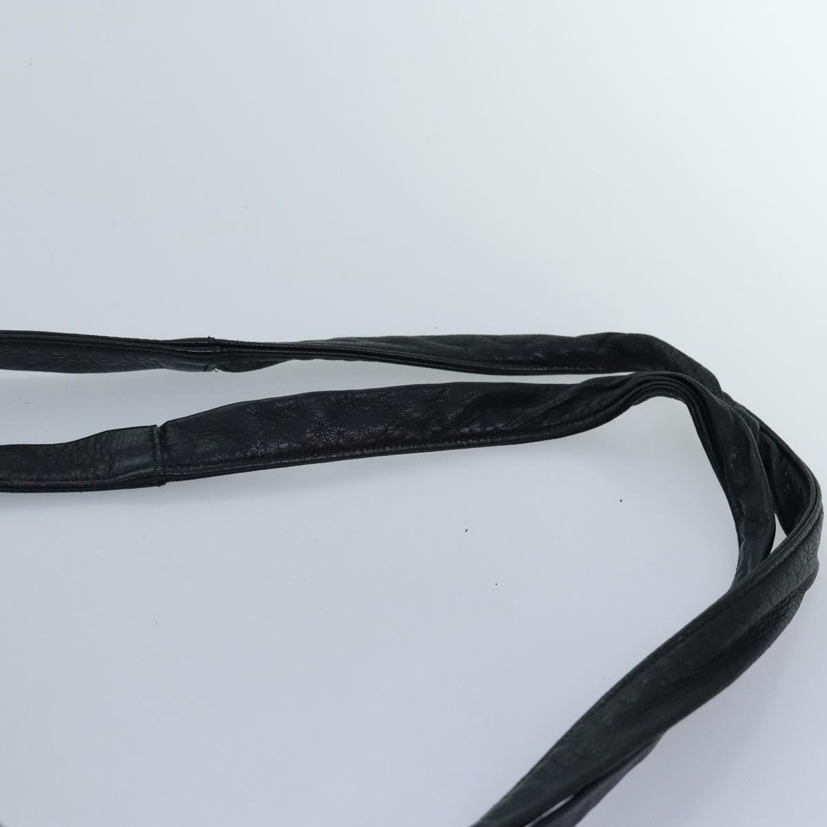 GUCCI Bamboo Shoulder Bag Leather Black Silver 232940 yk14720