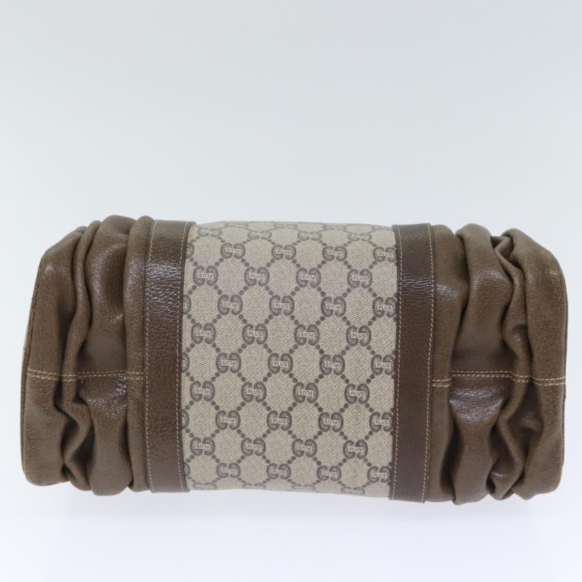 GUCCI GG Plus Supreme Boston Bag PVC Leather Beige Gold yk14846