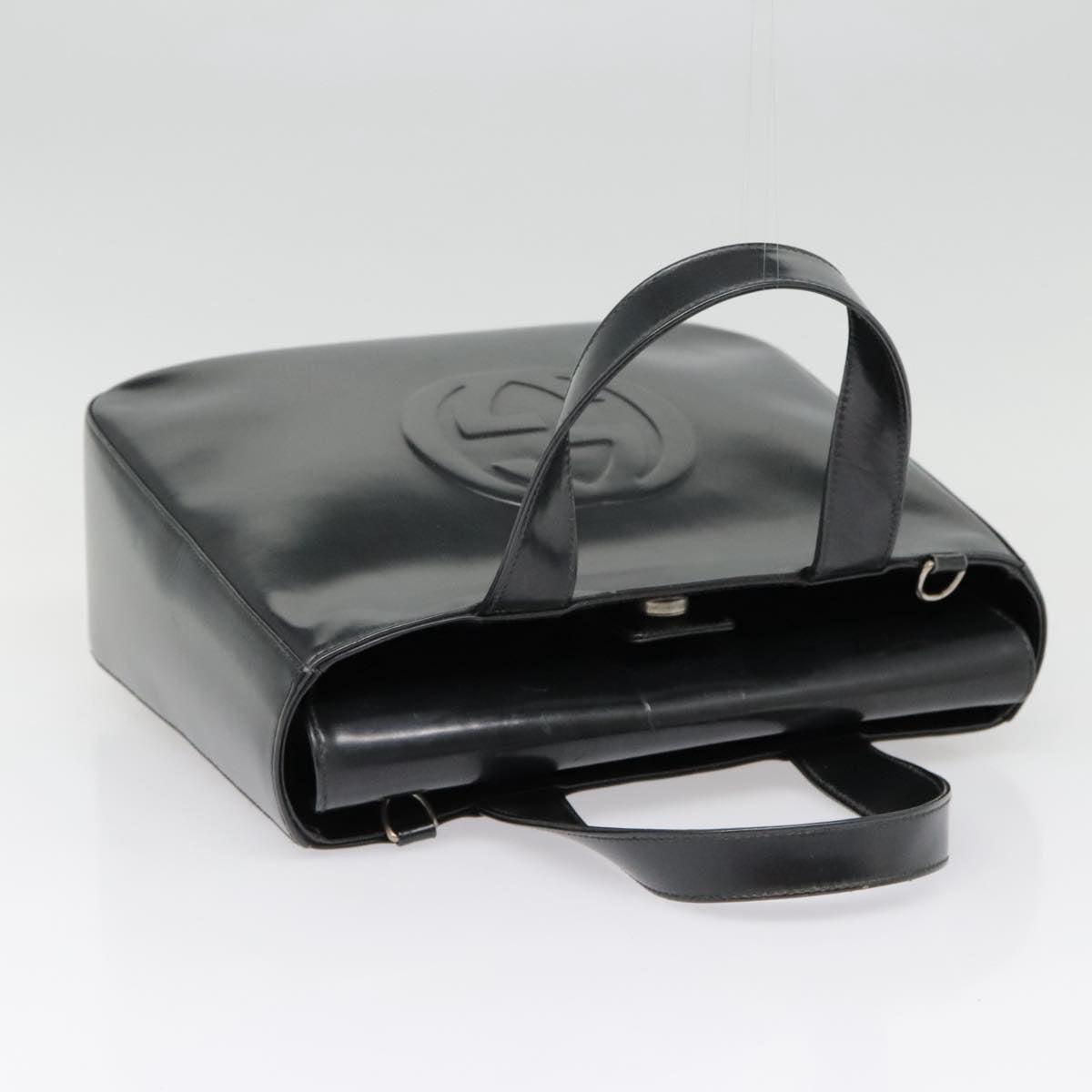 GUCCI Hand Bag Patent leather Black Silver 000 1013 0504 yk14877