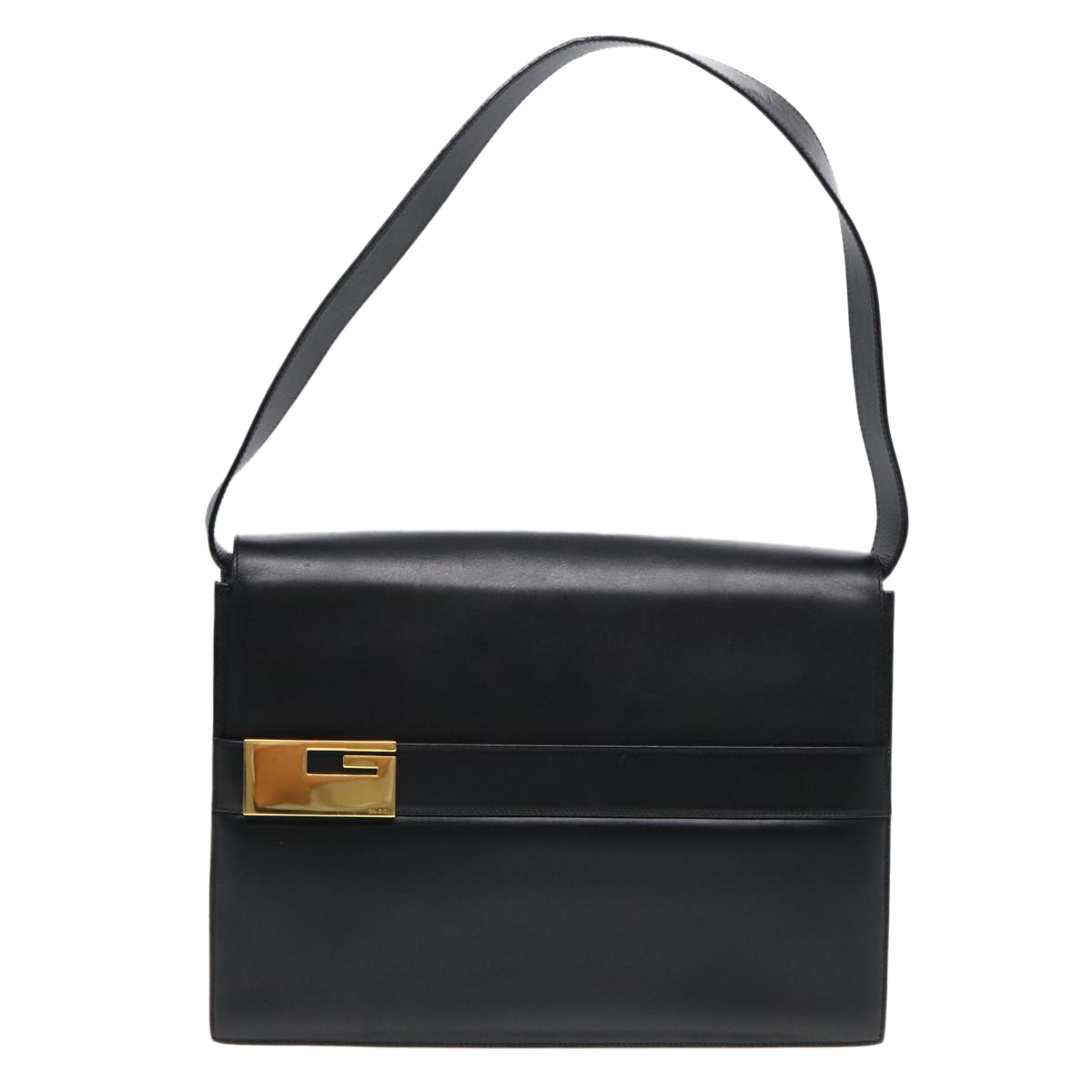 GUCCI Shoulder Bag Leather Gold Black 001 1274 1910 yk14895