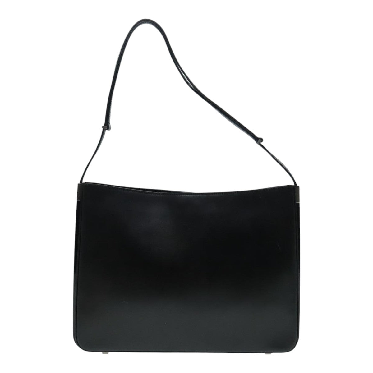 GUCCI Shoulder Bag Leather Black Silver yk14966