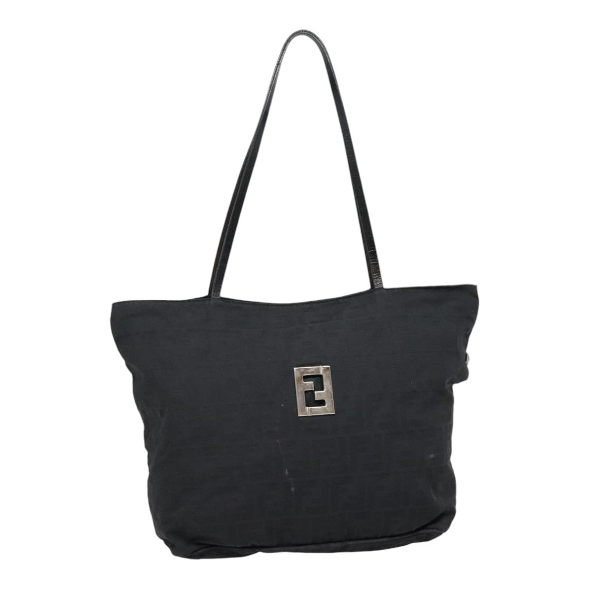 FENDI Zucca Canvas Tote Bag Silver Black yk15009