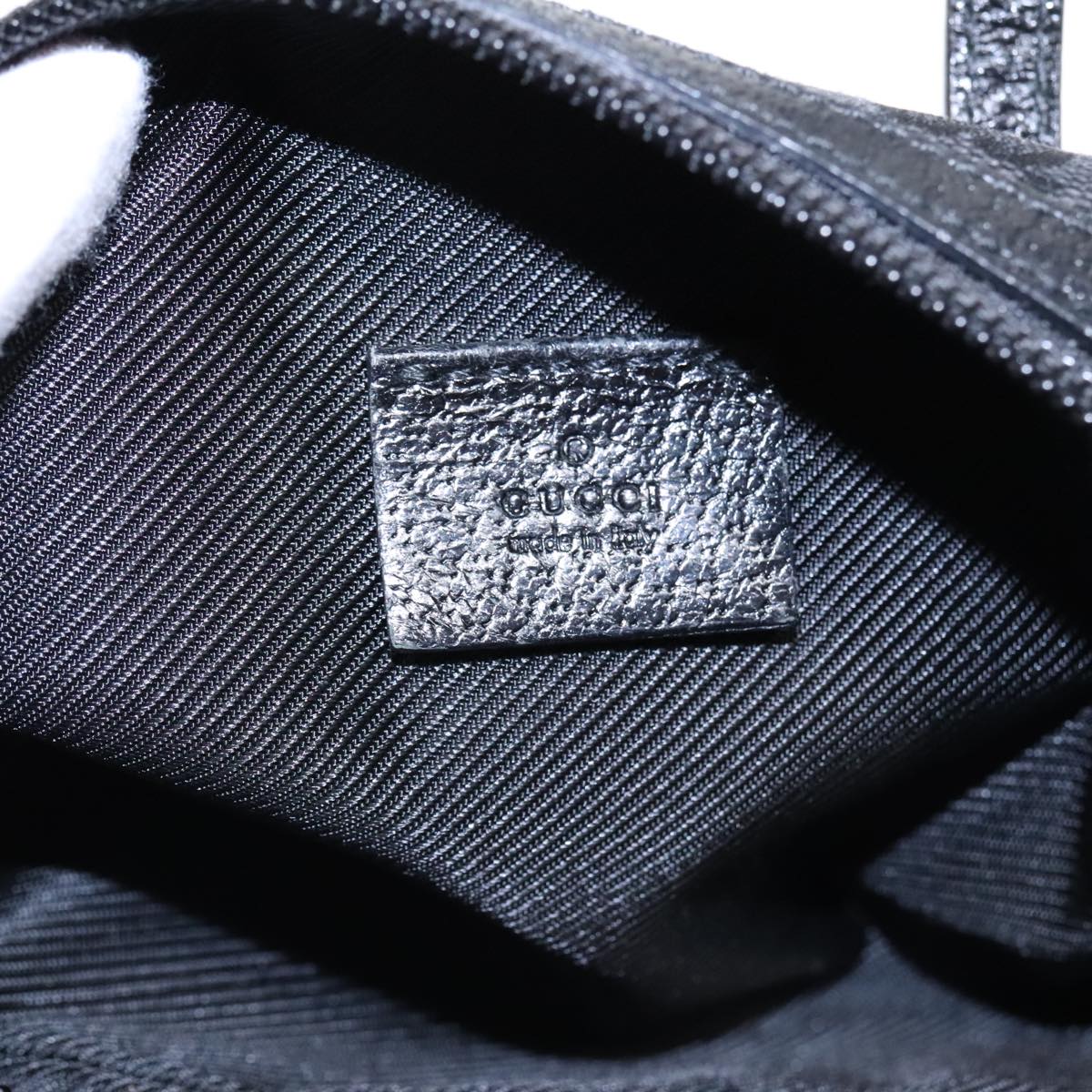 GUCCI GG Canvas Mini Hand Bag Black Silver 124541 yk15028