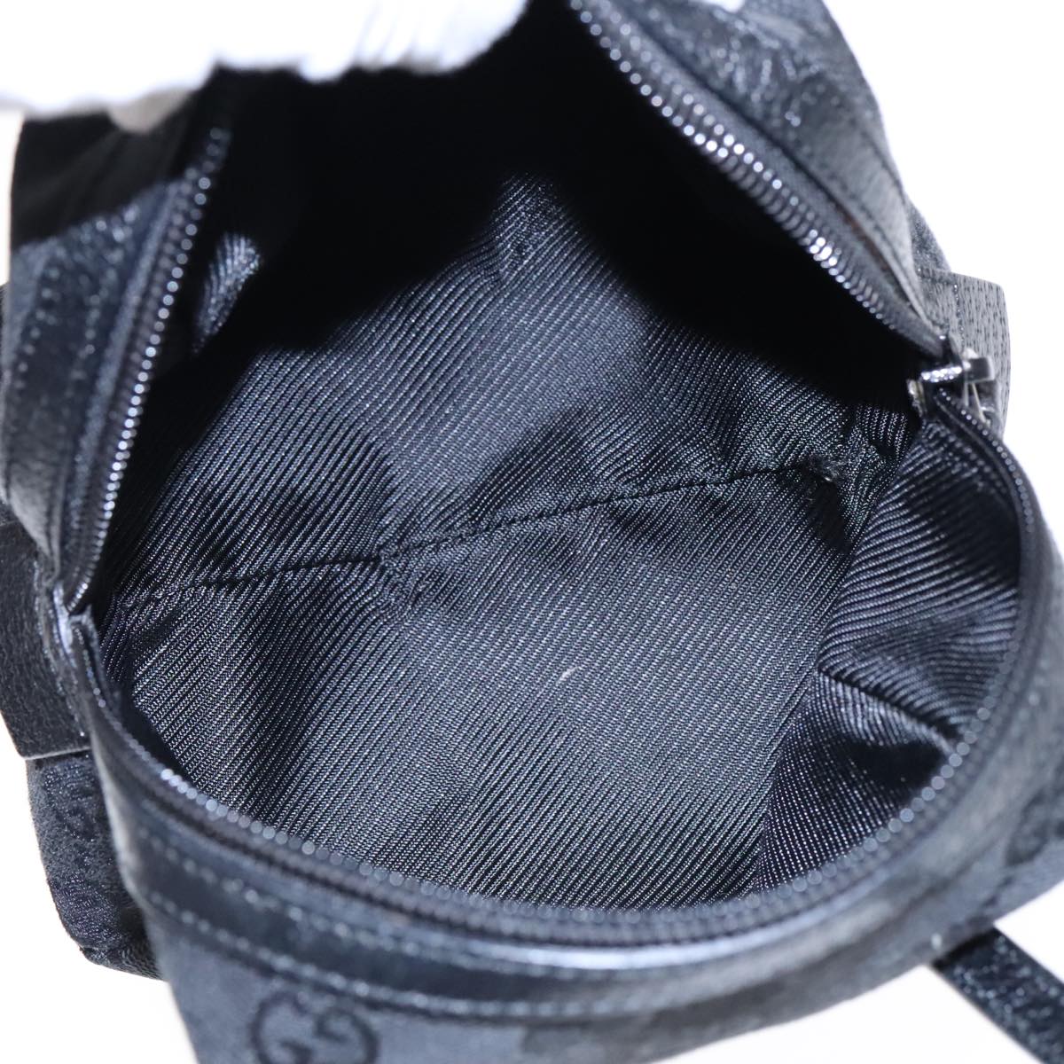 GUCCI GG Canvas Mini Hand Bag Black Silver 124541 yk15028